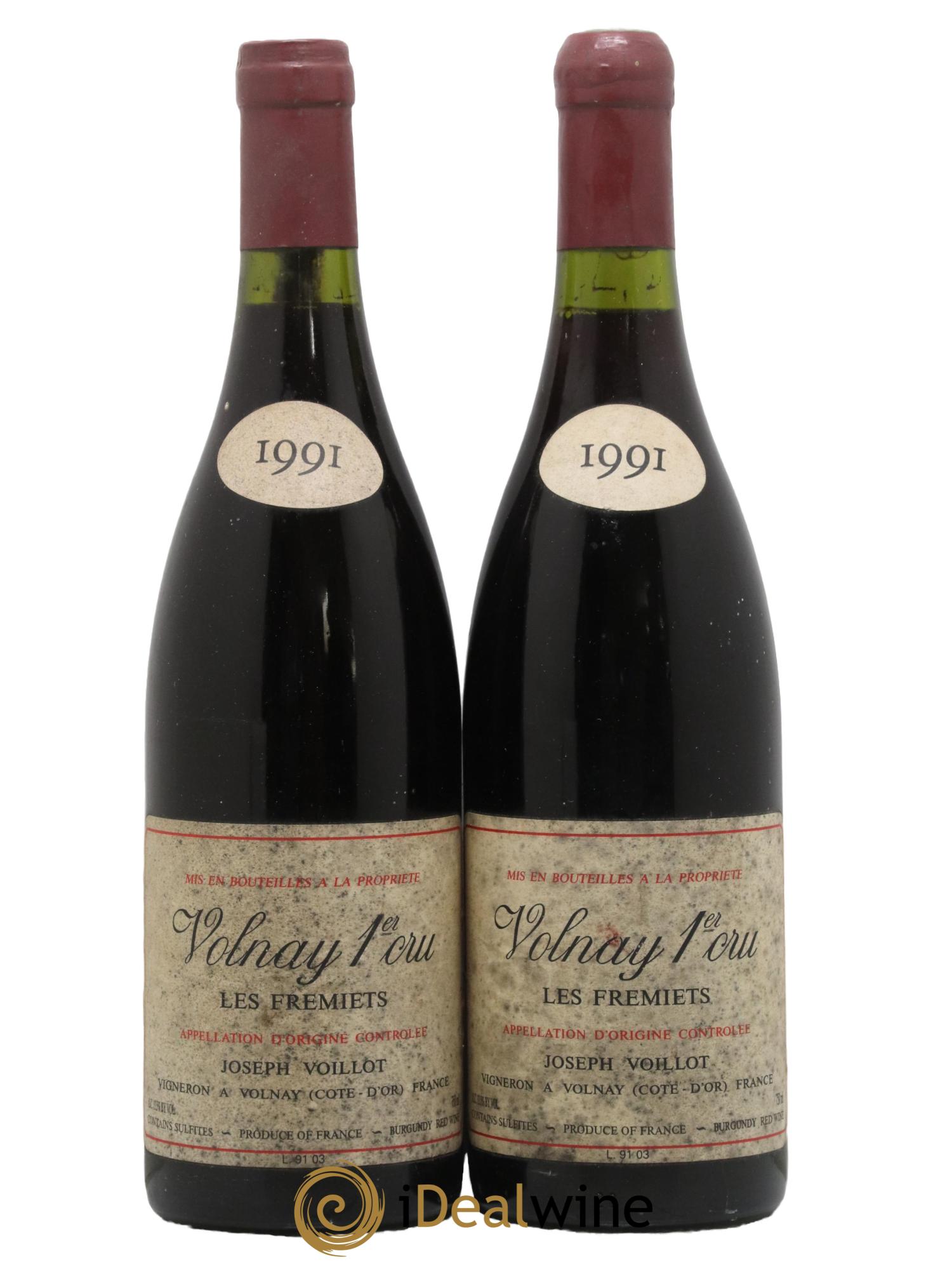 Volnay 1er Cru Les Fremiets Joseph Voillot (Domaine) 1991 - Lot de 2 bouteilles - 0