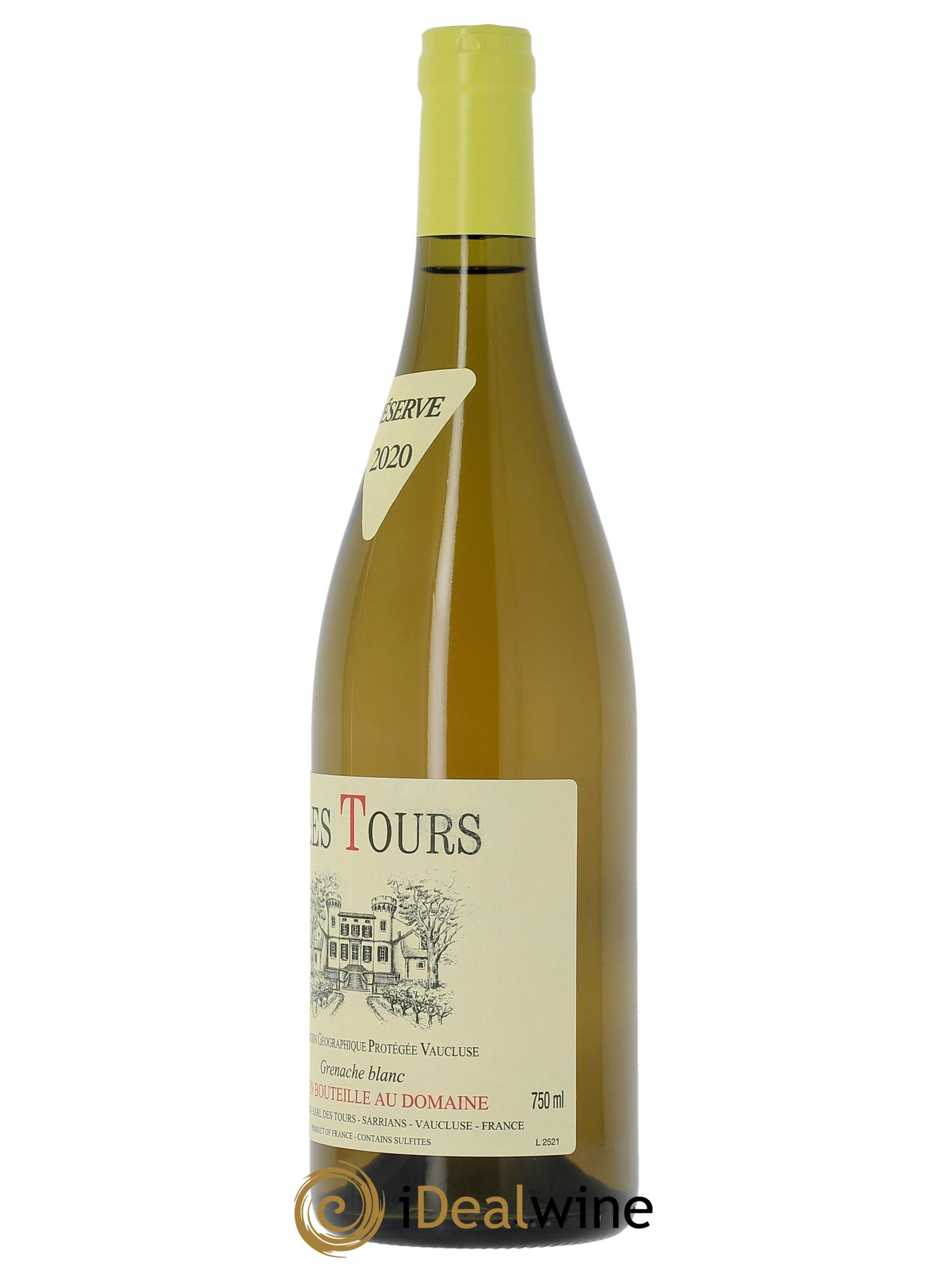 IGP Vaucluse (Vin de Pays de Vaucluse) Les Tours Grenache Blanc Emmanuel Reynaud  2020 - Lotto di 1 bottiglia - 1