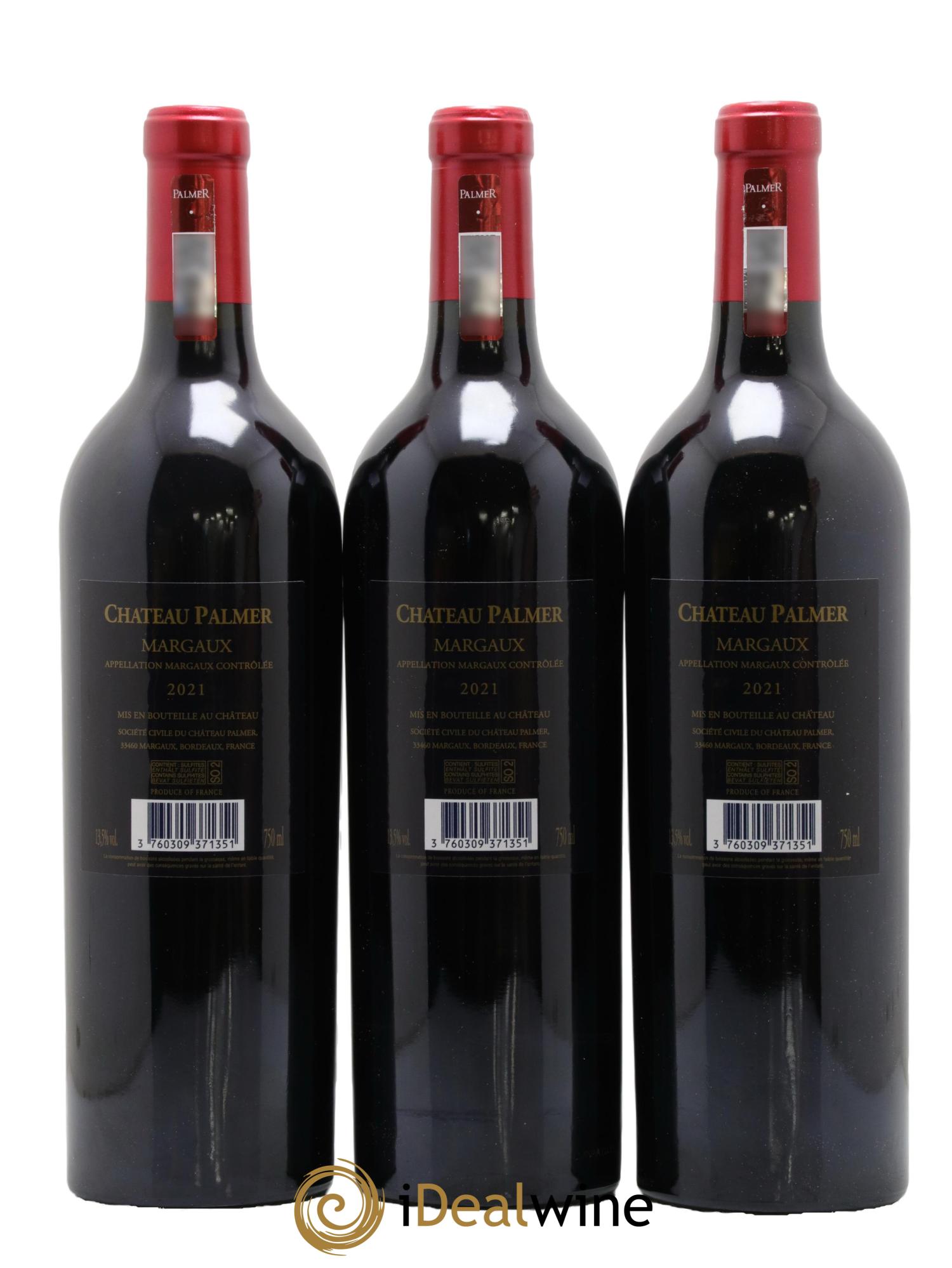 Château Palmer 3ème Grand Cru Classé 2021 - Lot of 3 bottles - 1
