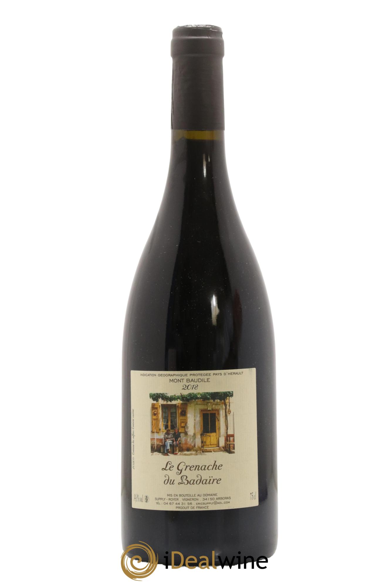 Pays d'Hérault Mont Baudile Le Grenache du Badaire Royer 2018 - Lot de 1 bouteille - 0