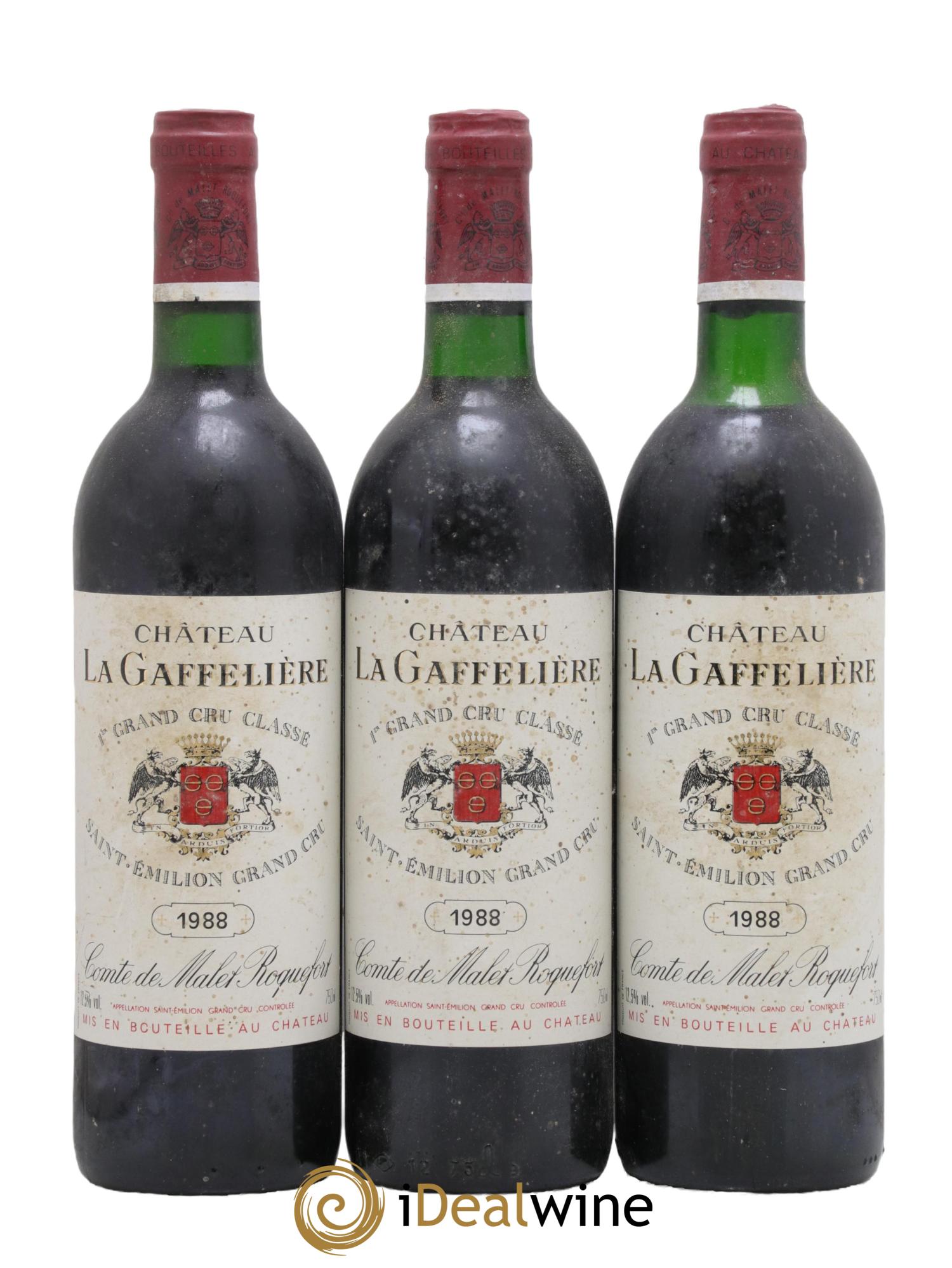 Château la Gaffelière 1er Grand Cru Classé B 1988 - Lot of 3 bottles - 0