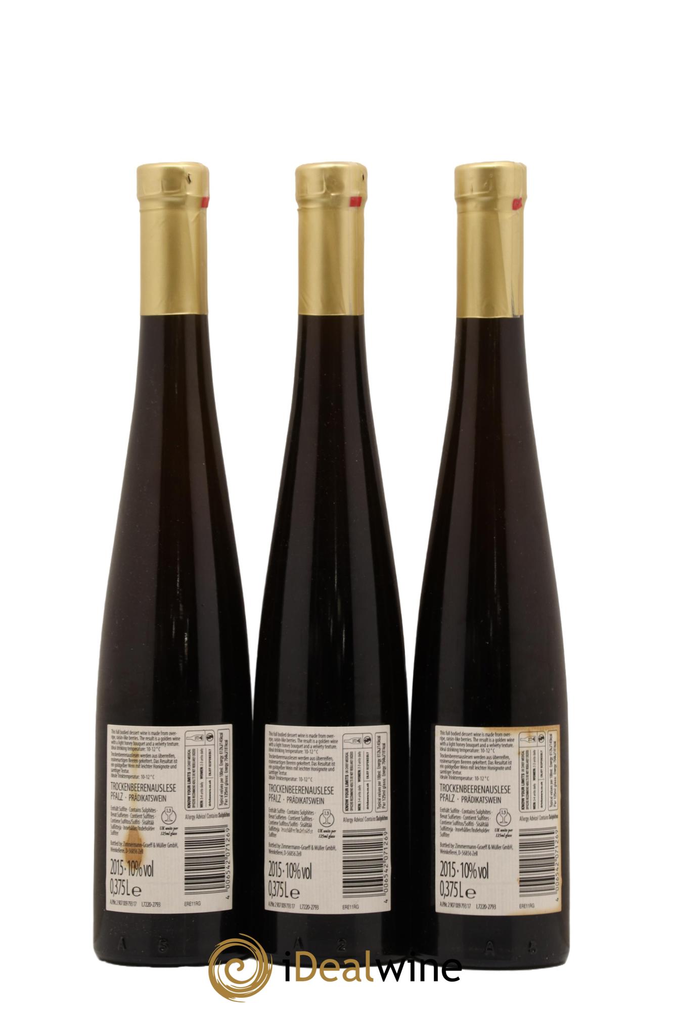 Allemagne Pfalz Trockenbeerenauslese Roman Graeff 2015 - Lot de 6 demi bouteilles - 4