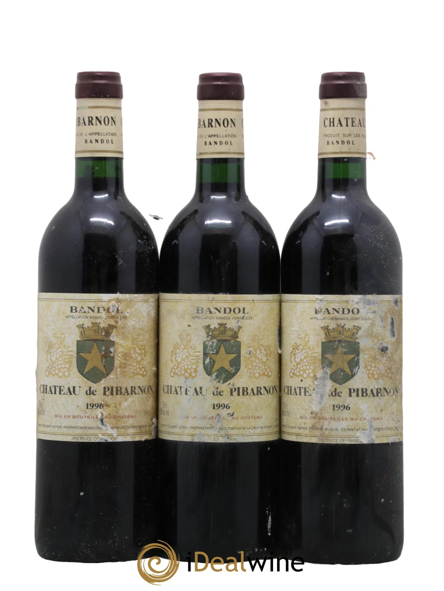 Bandol Château de Pibarnon Comte de Saint-Victor 1996 - Lot de 3 bouteilles - 0