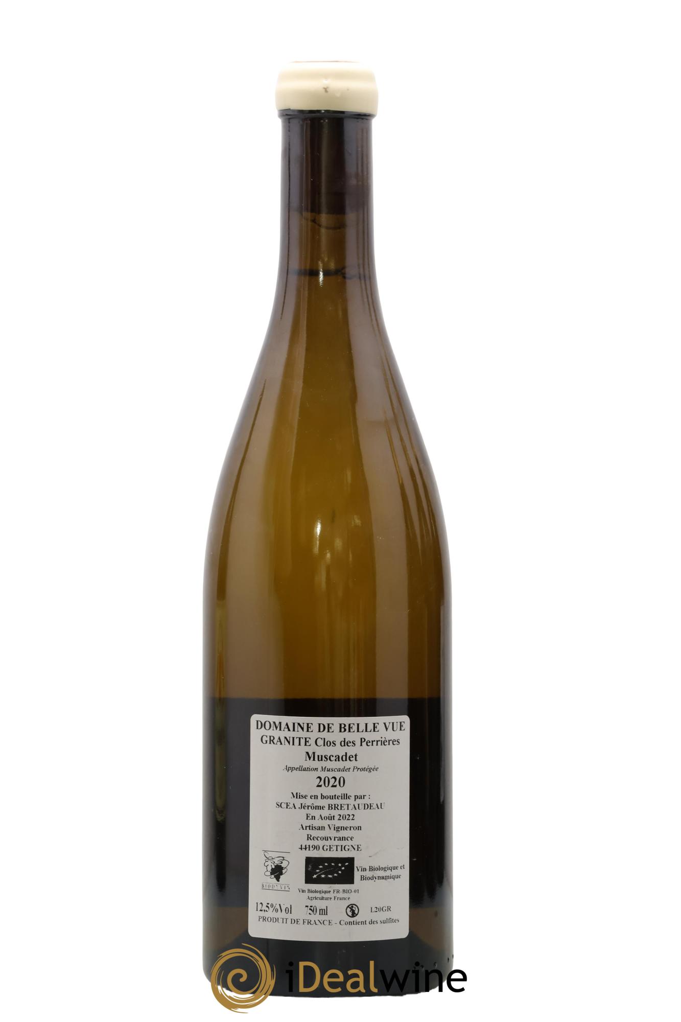 Muscadet-Sèvre-et-Maine Granite Clos des Perrières Jérôme Bretaudeau - Domaine de Bellevue 2020 - Lotto di 1 bottiglia - 1
