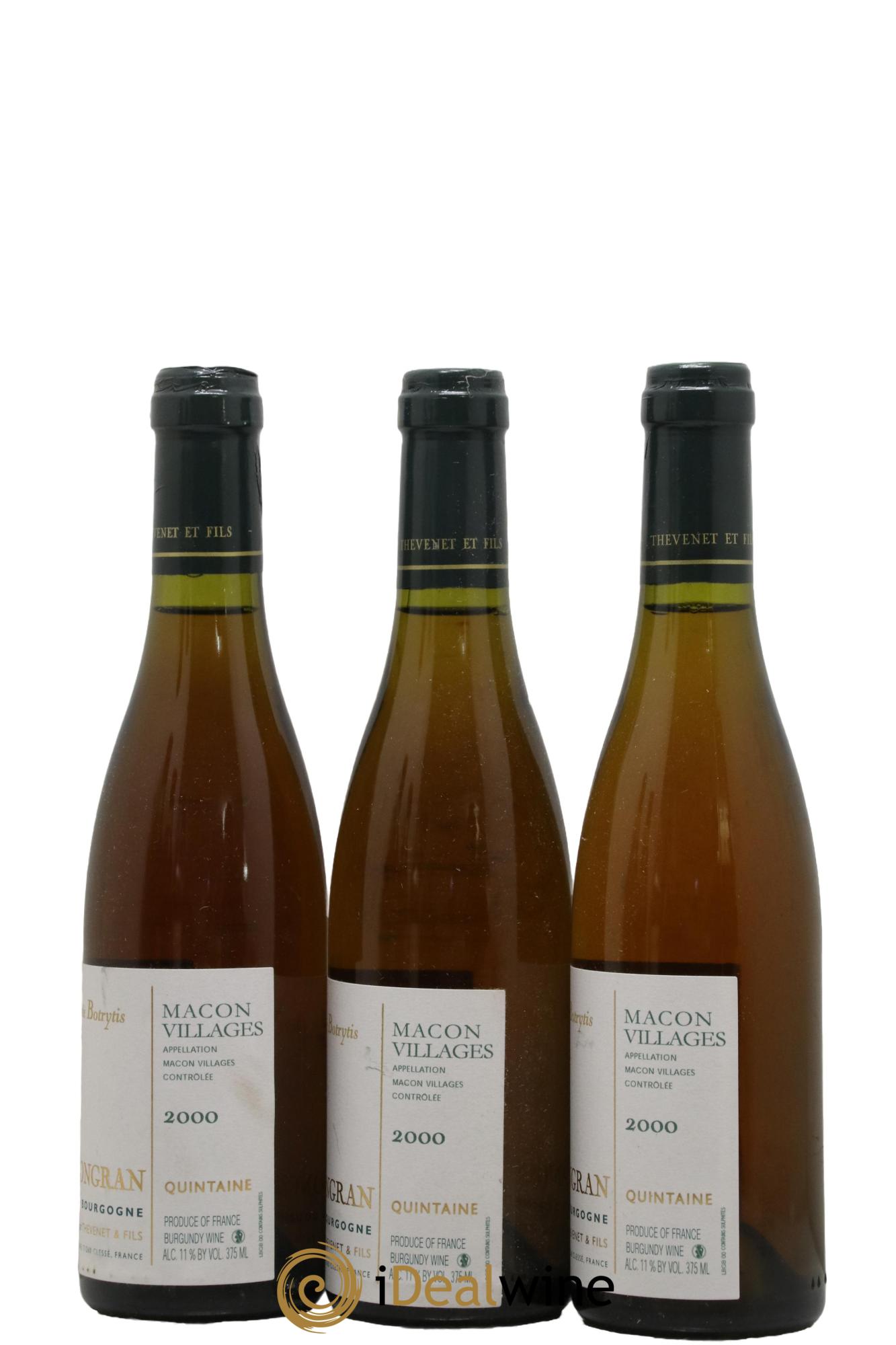 Mâcon Cuvée Botrytis Domaine de la Bongran (J.Thevenet) 2000 - Posten von 3 Demi-Flaschen - 1