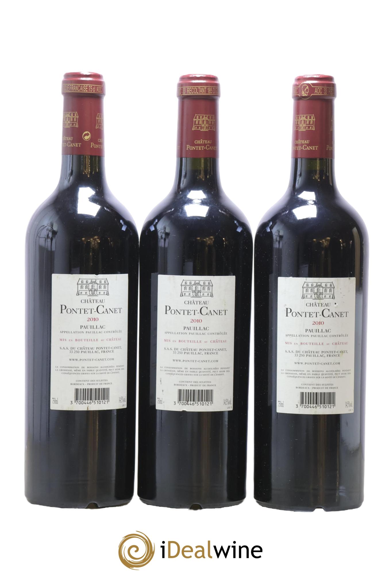 Château Pontet Canet 5ème Grand Cru Classé 2010 - Lot of 3 bottles - 1
