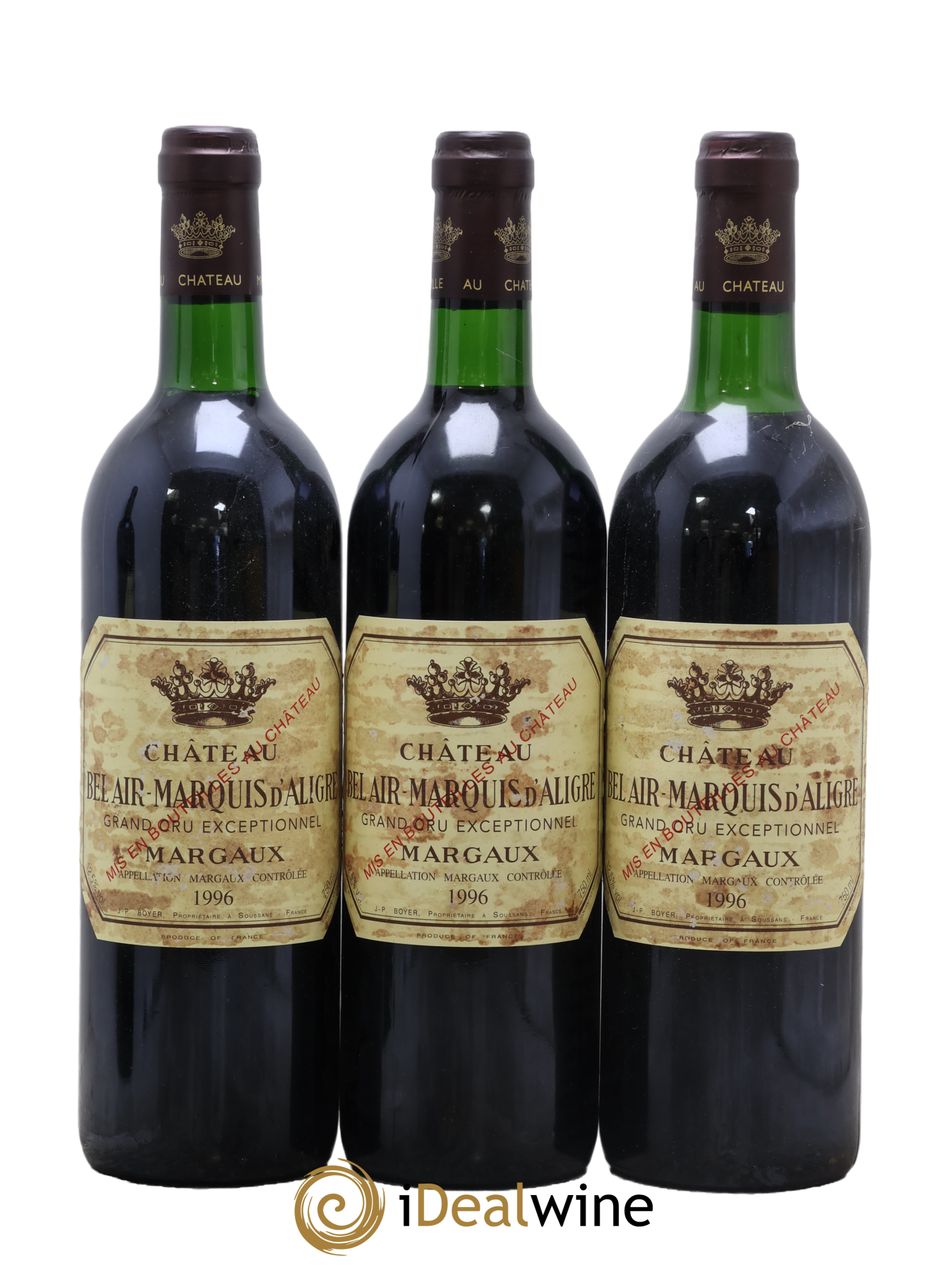Château Bel Air Marquis d'Aligre 1996 - Lotto di 3 bottiglie - 0