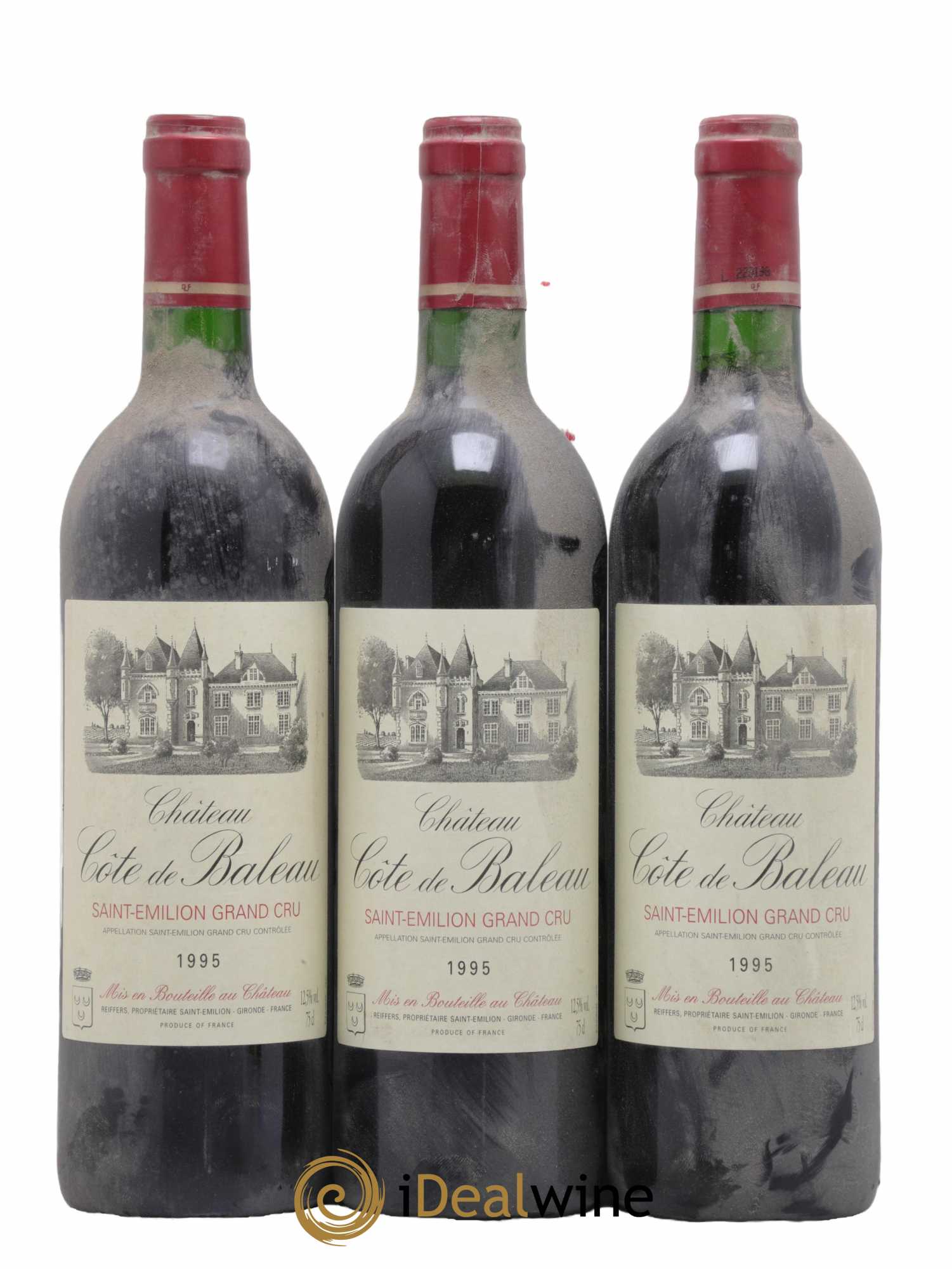 Château Côte de Baleau Grand Cru Classé 1995 - Lot de 3 bouteilles - 0