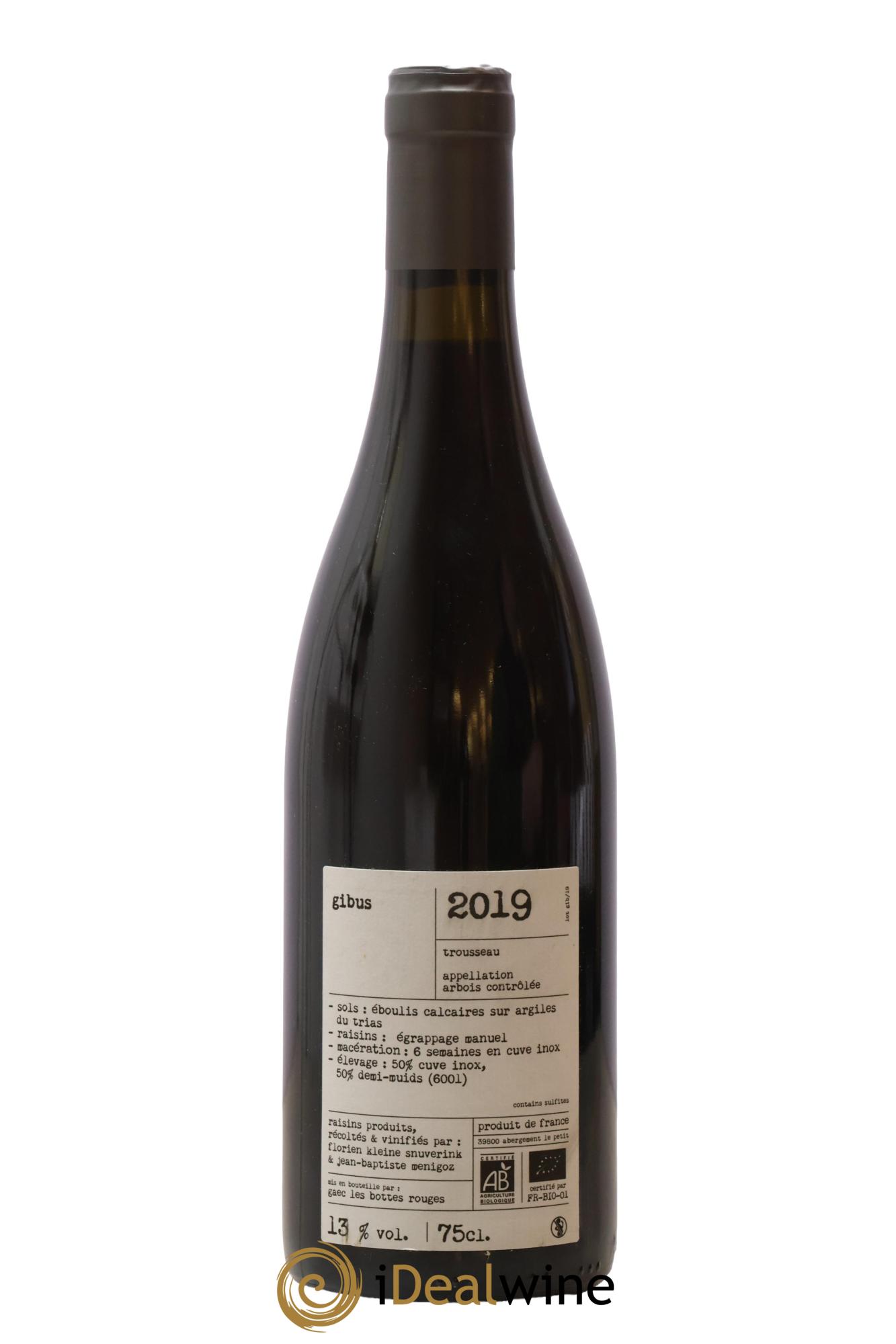 Arbois Gibus Trousseau Les Bottes Rouges 2019 - Posten von 1 Flasche - 1
