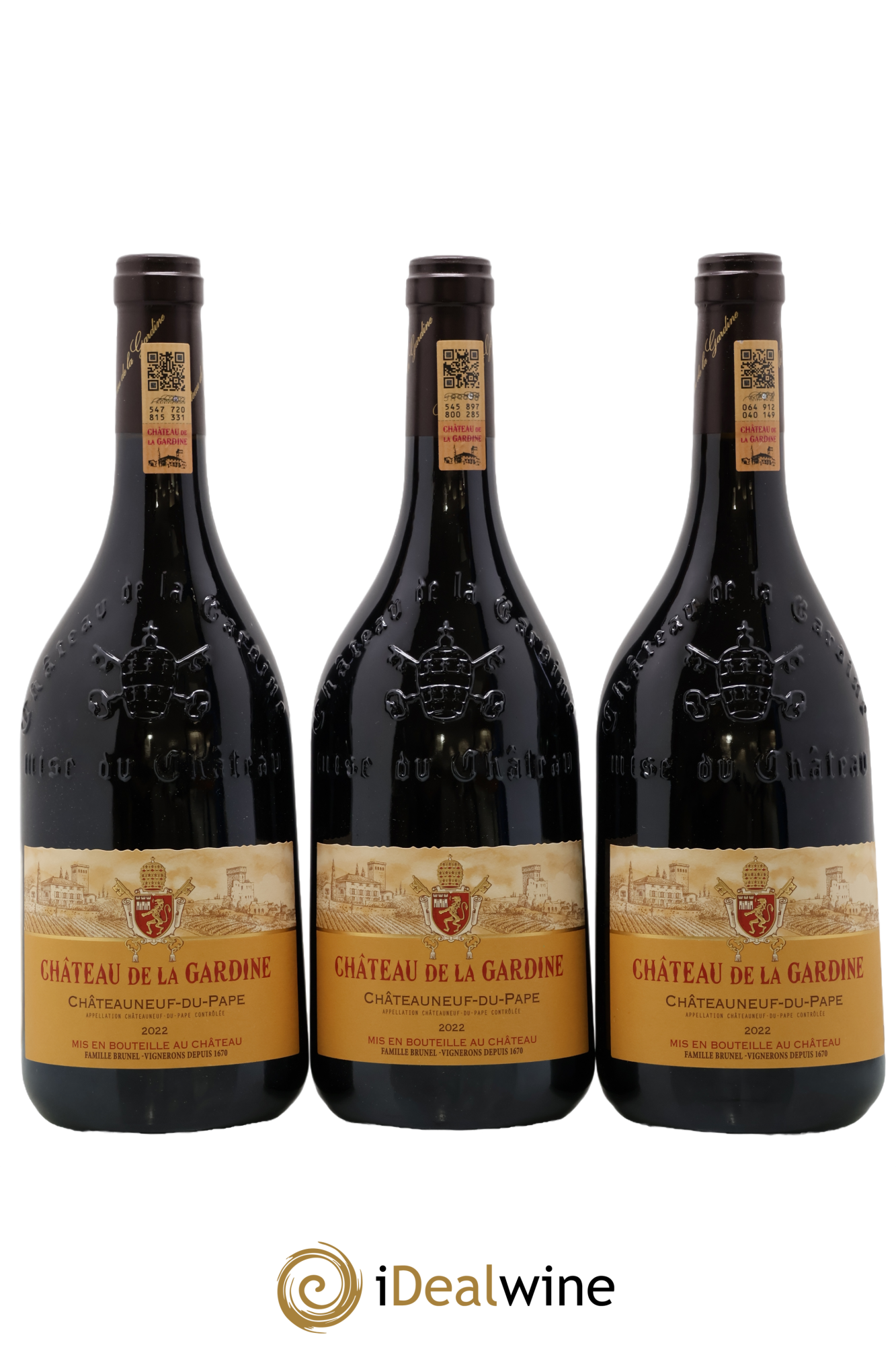 Châteauneuf-du-Pape Château de La Gardine Famille Brunel 2022 - Lot de 3 bouteilles - 0