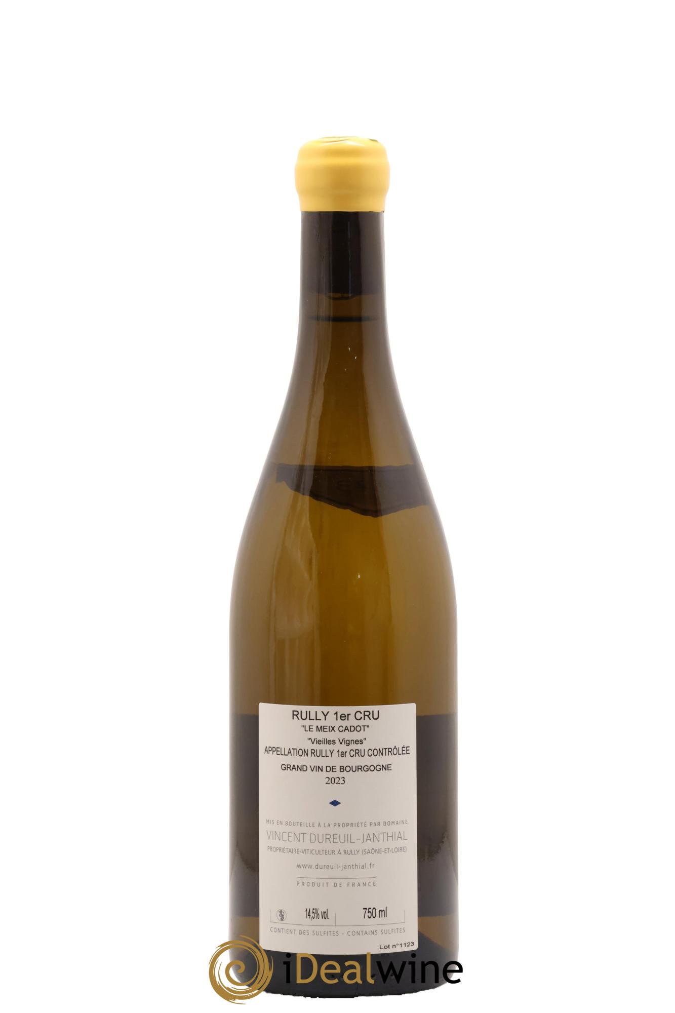Rully 1er Cru Le Meix Cadot Vieilles Vignes Vincent Dureuil-Janthial 2023 - Lote de 1 botella - 1