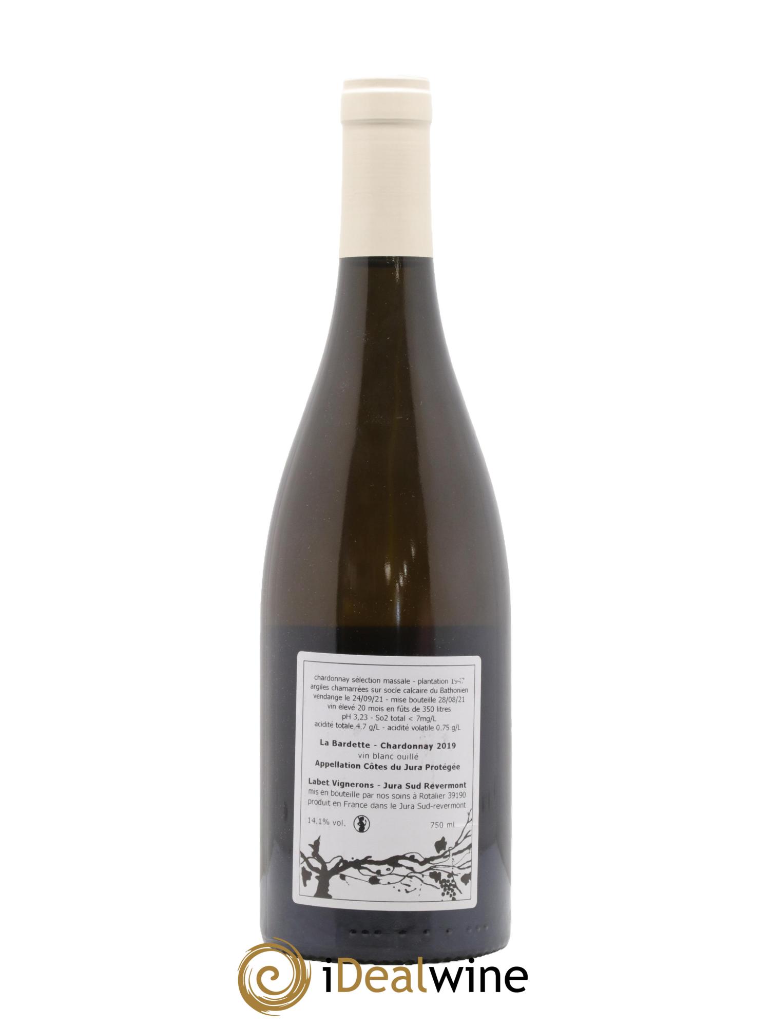 Côtes du Jura Chardonnay La Bardette Romain - Julien - Charline Labet 2019 - Lot de 1 bouteille - 1