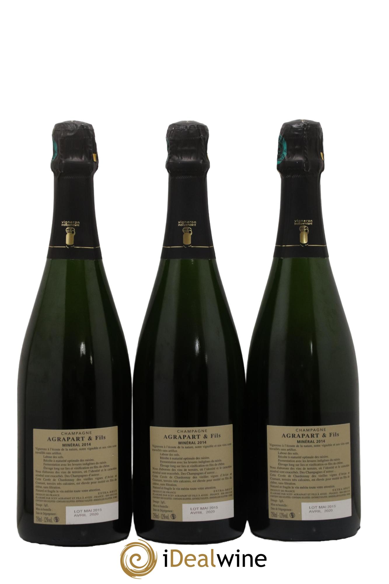 Minéral Blanc de Blancs  Extra-Brut Agrapart & Fils 2014 - Lot of 3 bottles - 1