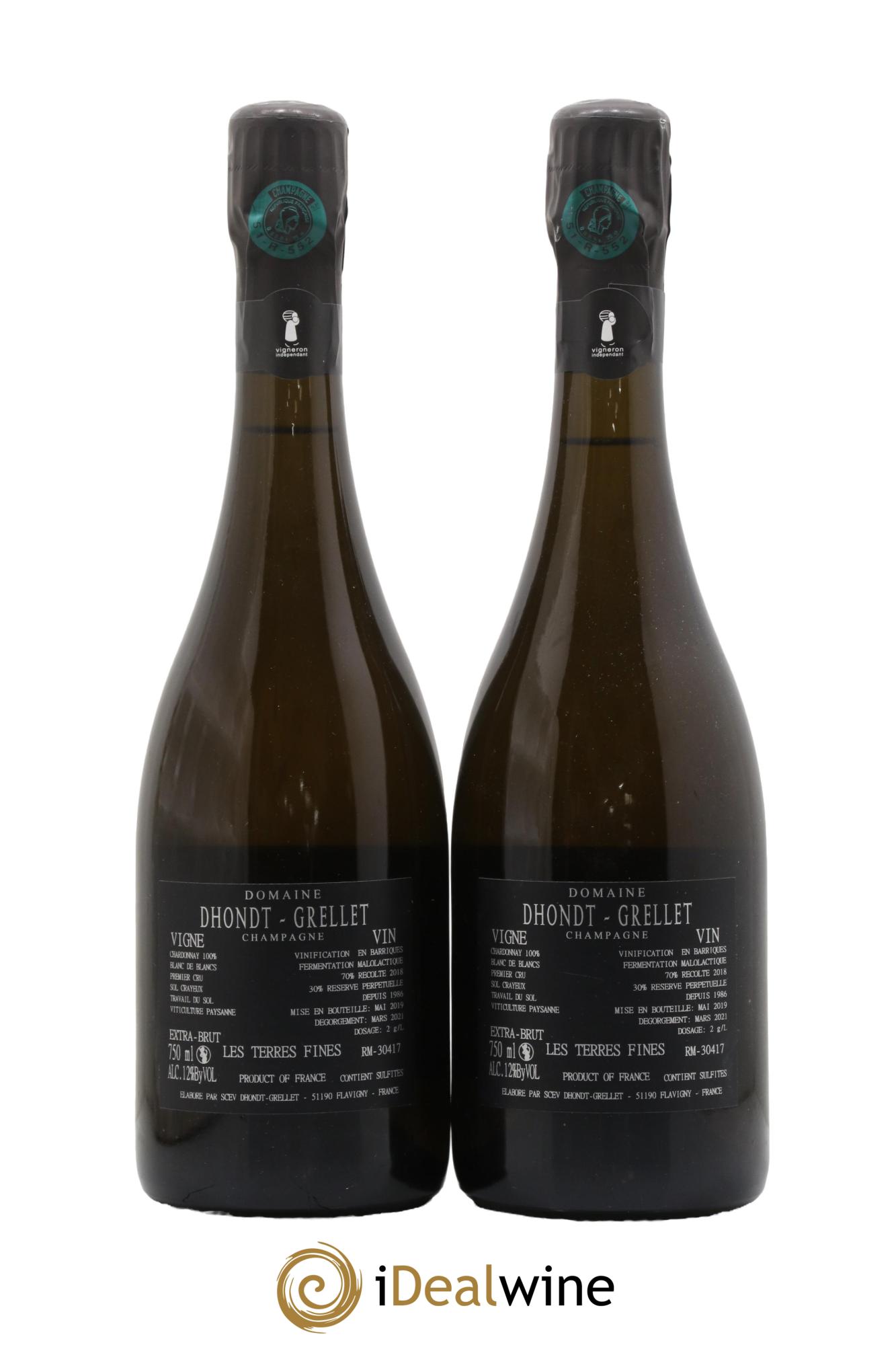 Les Terres Fines Blanc de Blancs Extra-Brut Dhondt Grellet - Lot de 2 bouteilles - 1
