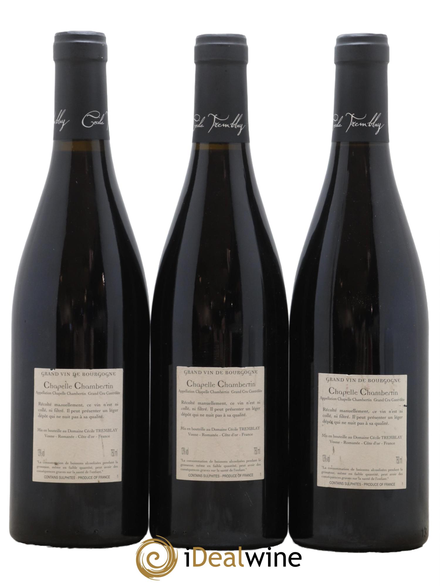 Chapelle-Chambertin Grand Cru Cécile Tremblay 2013 - Lotto di 3 bottiglie - 1