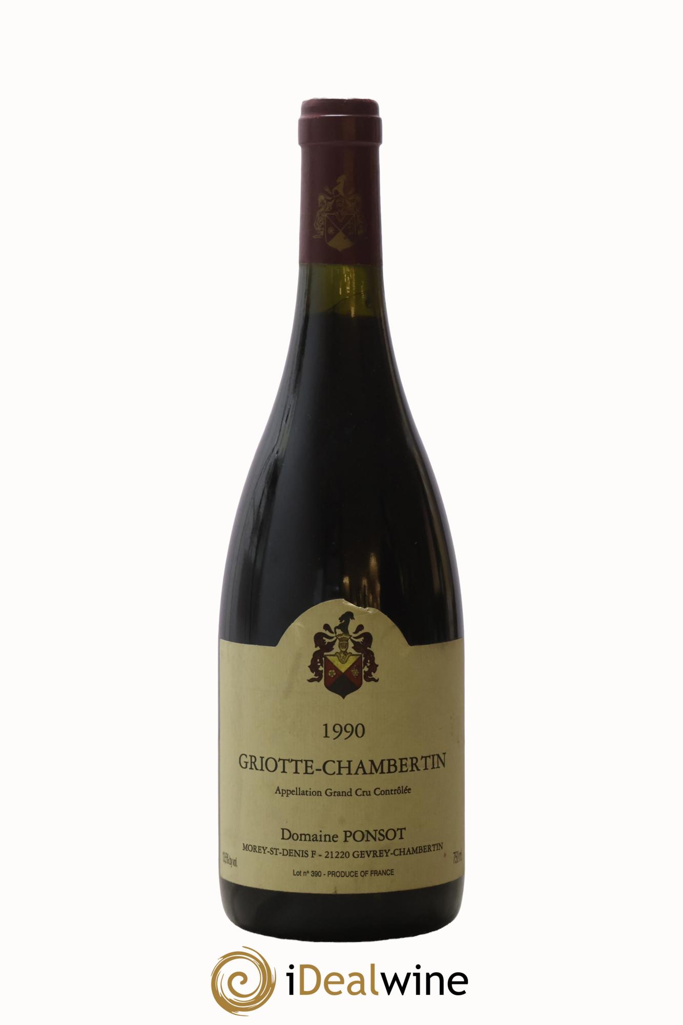Griotte-Chambertin Grand Cru Ponsot (Domaine) 1990 - Lot de 1 bouteille - 0