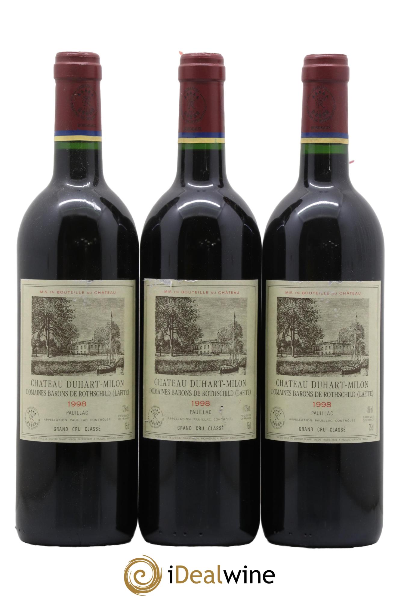 Château Duhart-Milon 4ème Grand Cru Classé 1998 - Lot de 3 bouteilles - 0