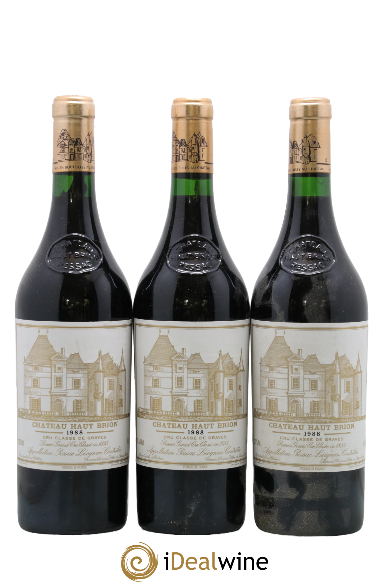 Château Haut Brion 1er Grand Cru Classé 1988 - Lot de 3 bouteilles - 0
