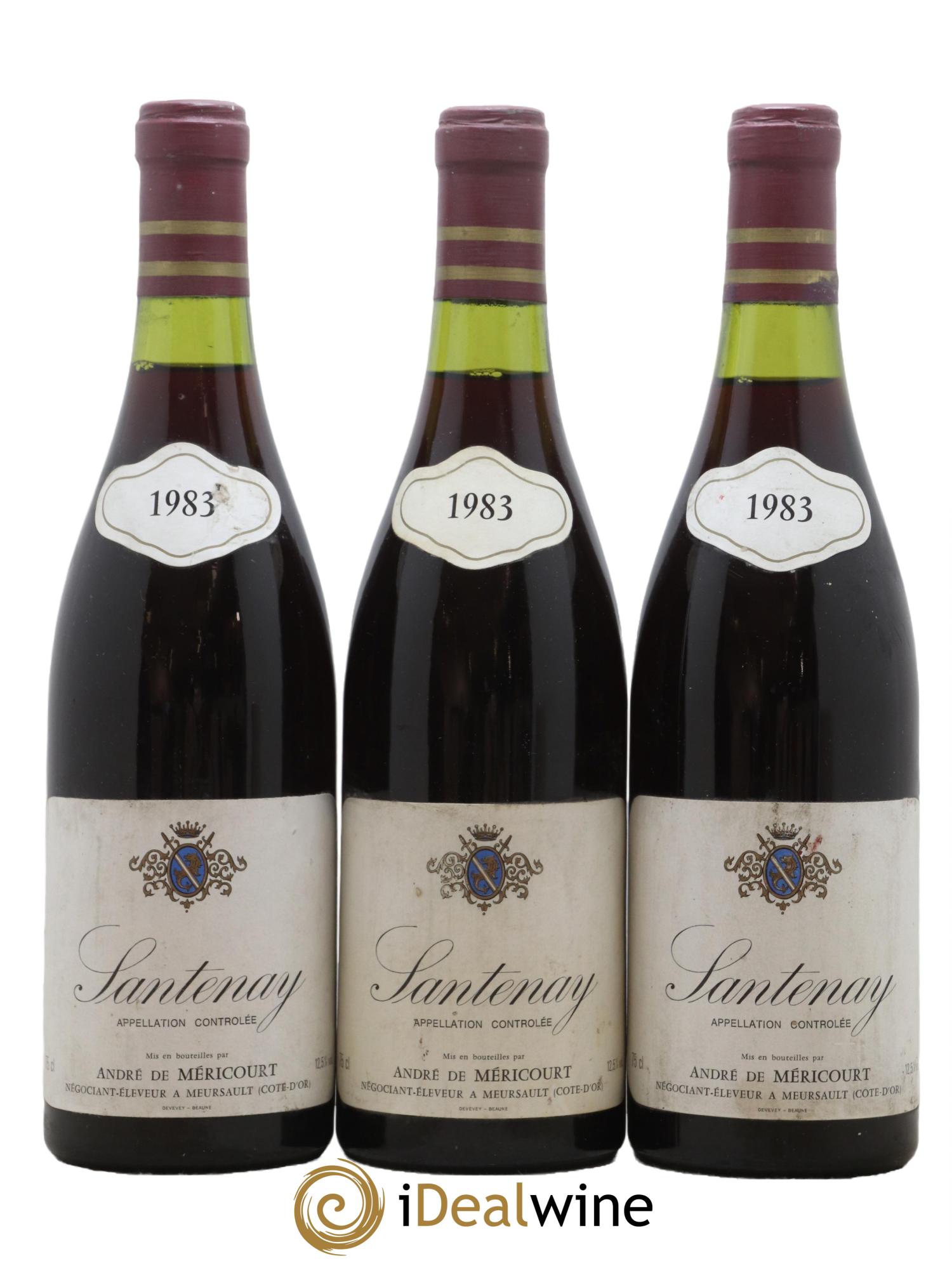 Santenay Domaine Andre Mericourt 1983 - Lot de 3 bouteilles - 0