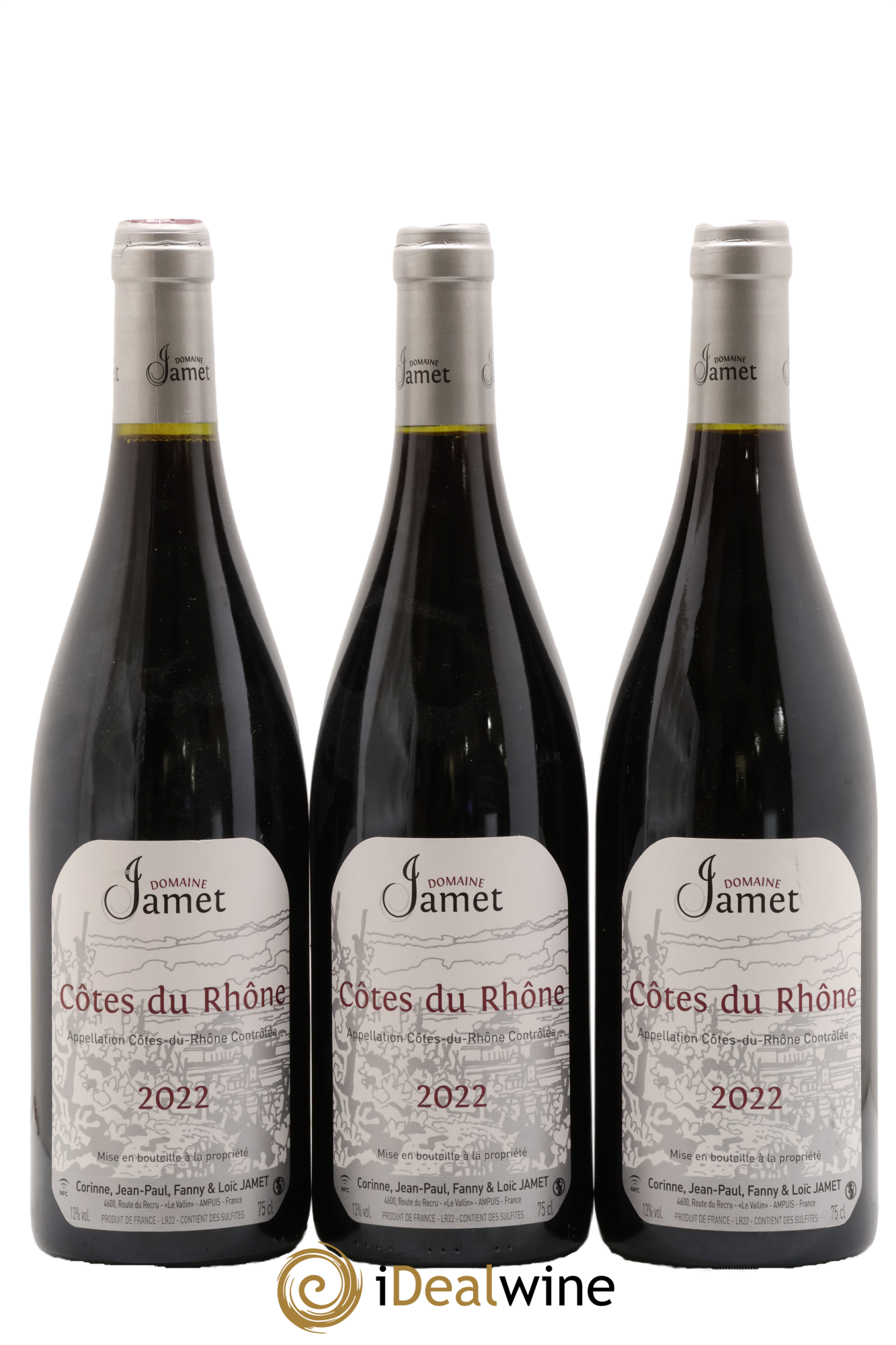 Côtes-du-Rhône Jamet (Domaine) 2022 - Lot de 3 bouteilles - 0