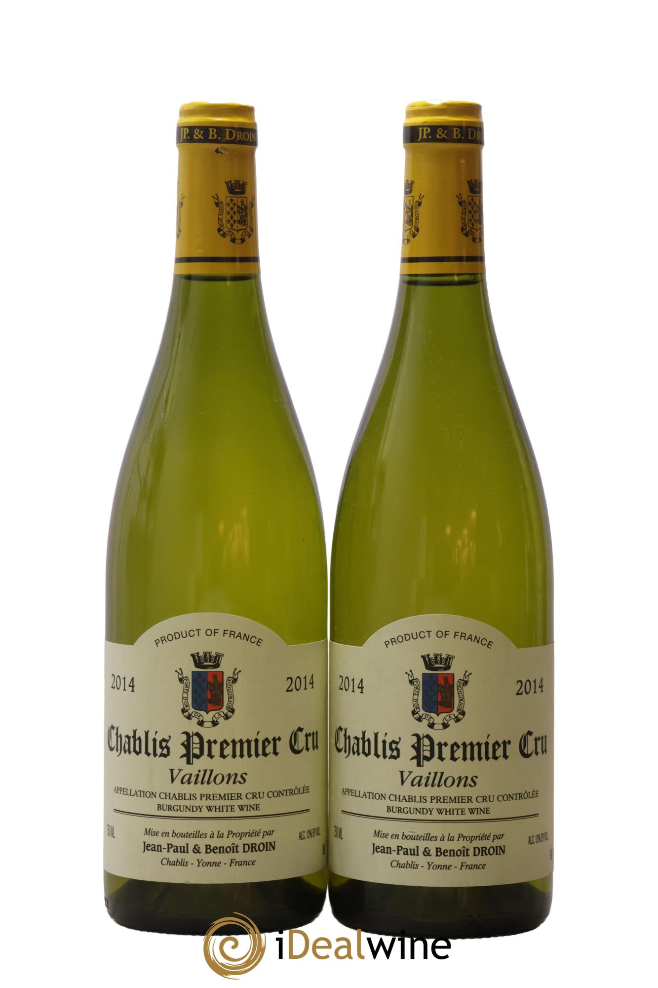 Chablis 1er Cru Vaillons Jean-Paul & Benoît Droin (Domaine) 2014 - Lot de 2 bouteilles - 0