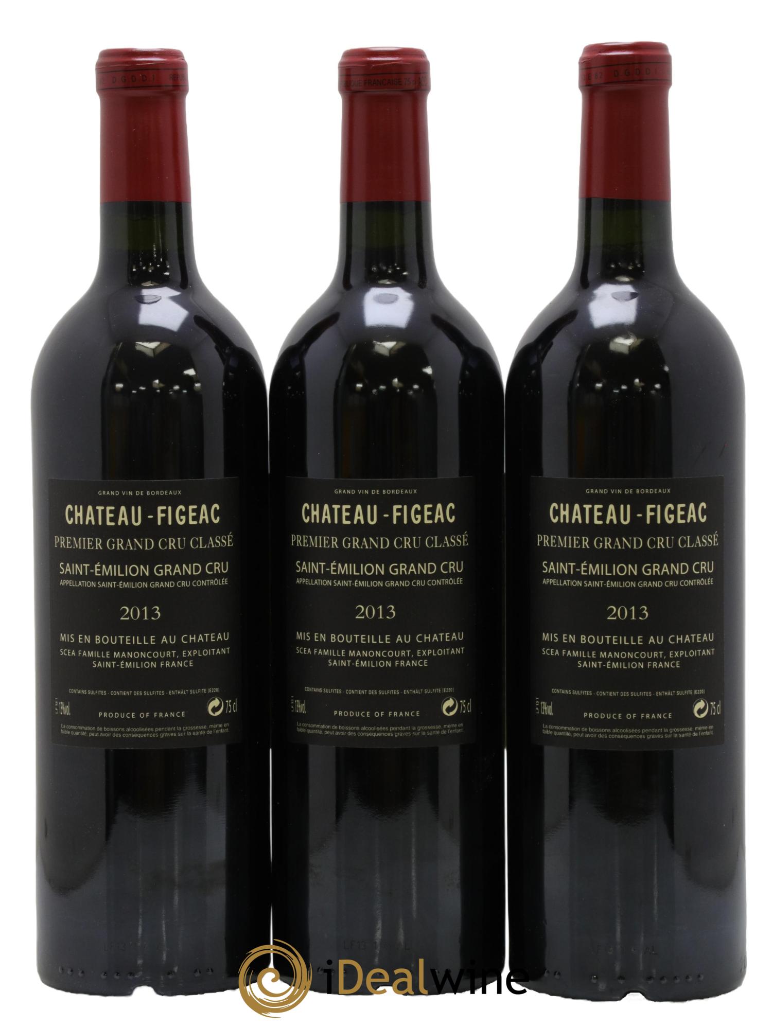 Château Figeac 1er Grand Cru Classé A 2013 - Lot de 3 bouteilles - 1