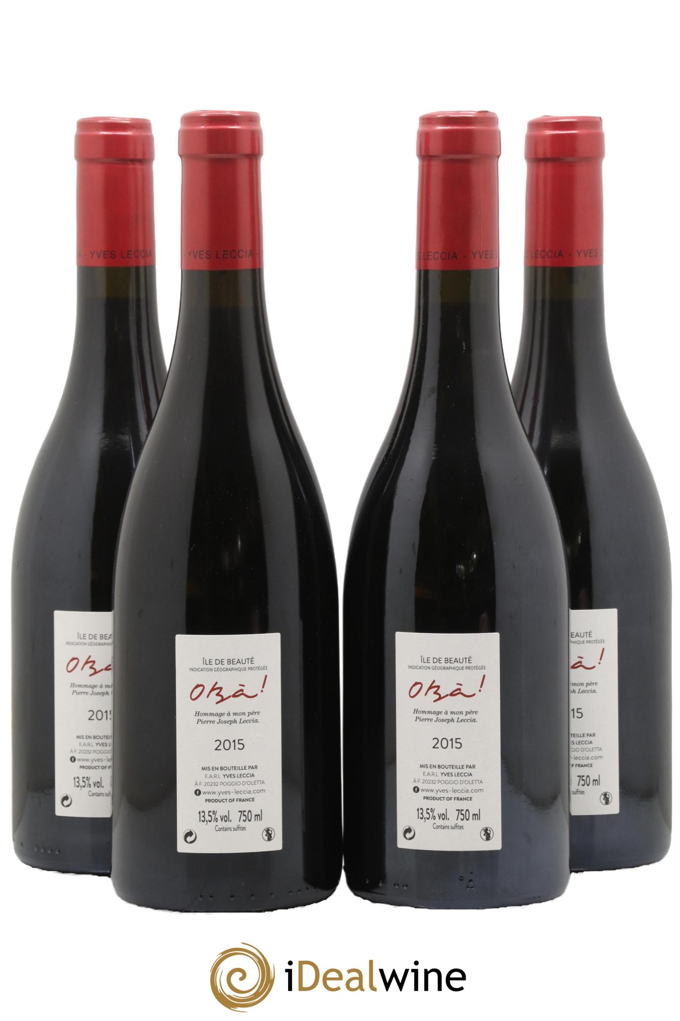 IGP Ile de Beauté O Bà ! Yves Leccia 2015 - Lot de 4 bouteilles - 1