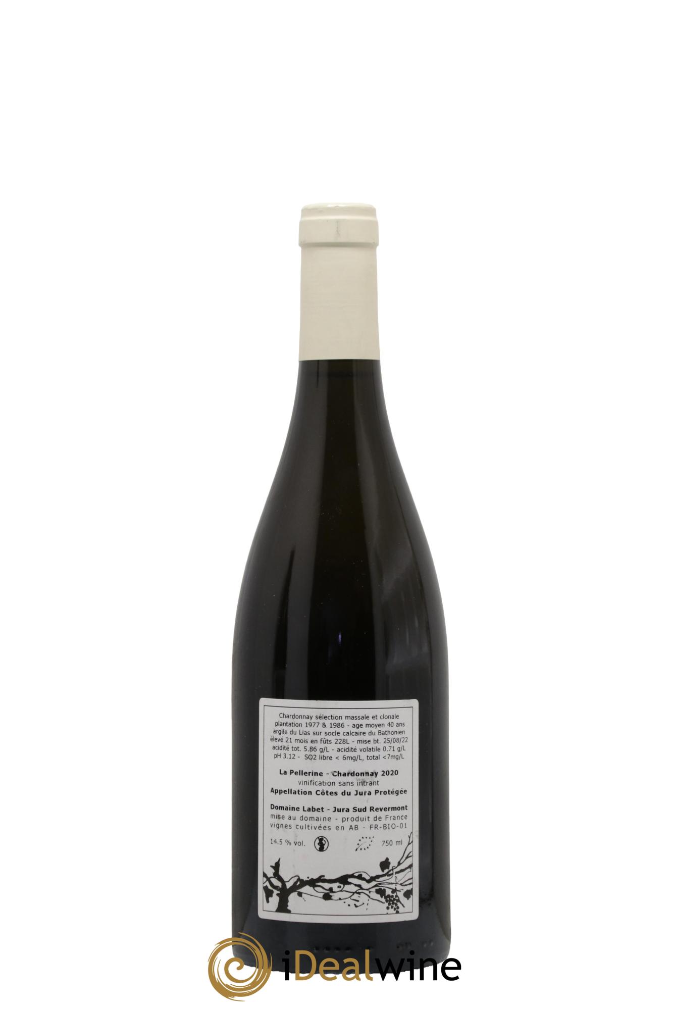 Côtes du Jura Chardonnay La Pellerine Romain - Julien  - Charline Labet 2020 - Lot de 1 bouteille - 1