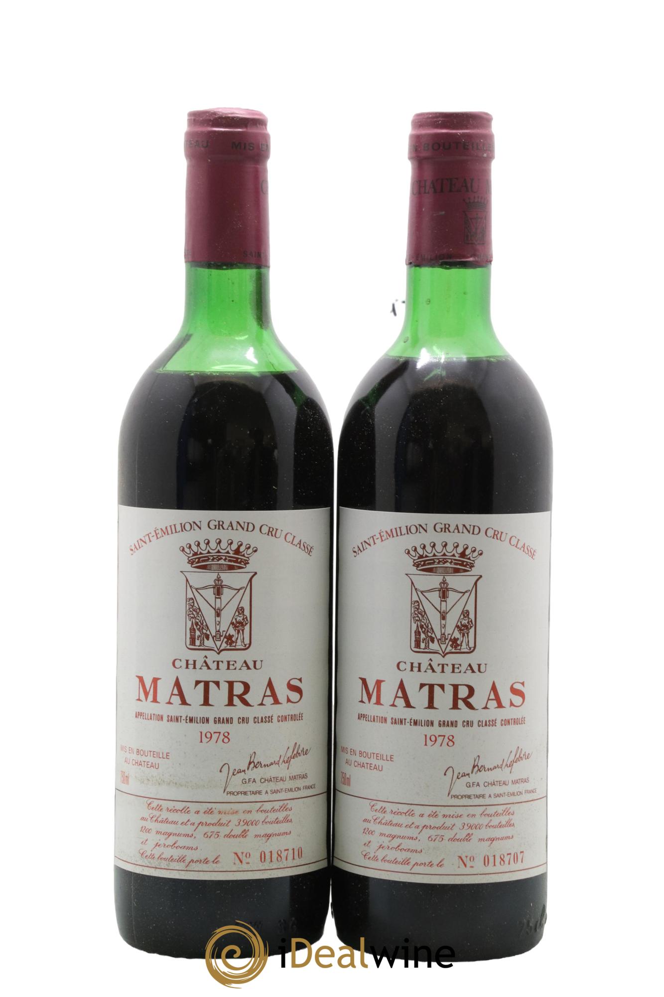 Château Matras 1978 - Lot of 2 bottles - 0