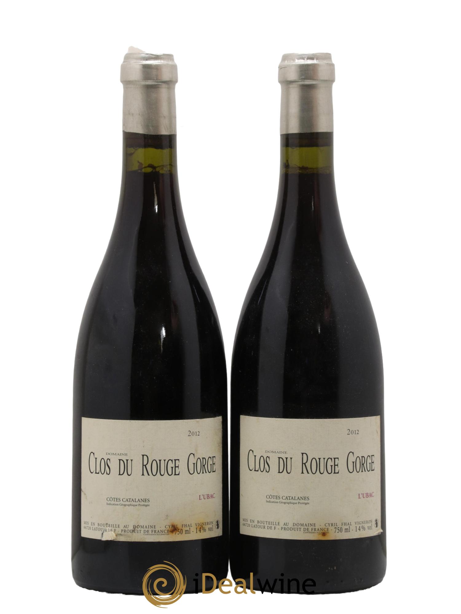 IGP Côtes Catalanes Clos du Rouge Gorge L'Ubac Cyril Fhal 2012 - Lot of 2 bottles - 0
