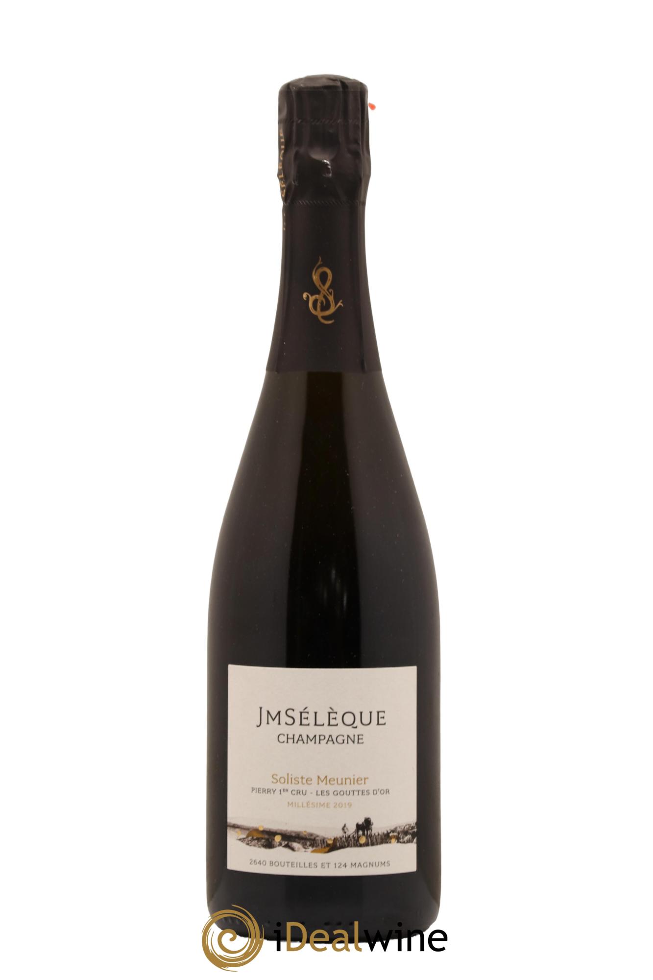 Champagne Extra Brut 1er Cru Soliste Meunier Les Gouttes d Or Jean Marc Seleque 2019 - Lot de 1 bouteille - 0