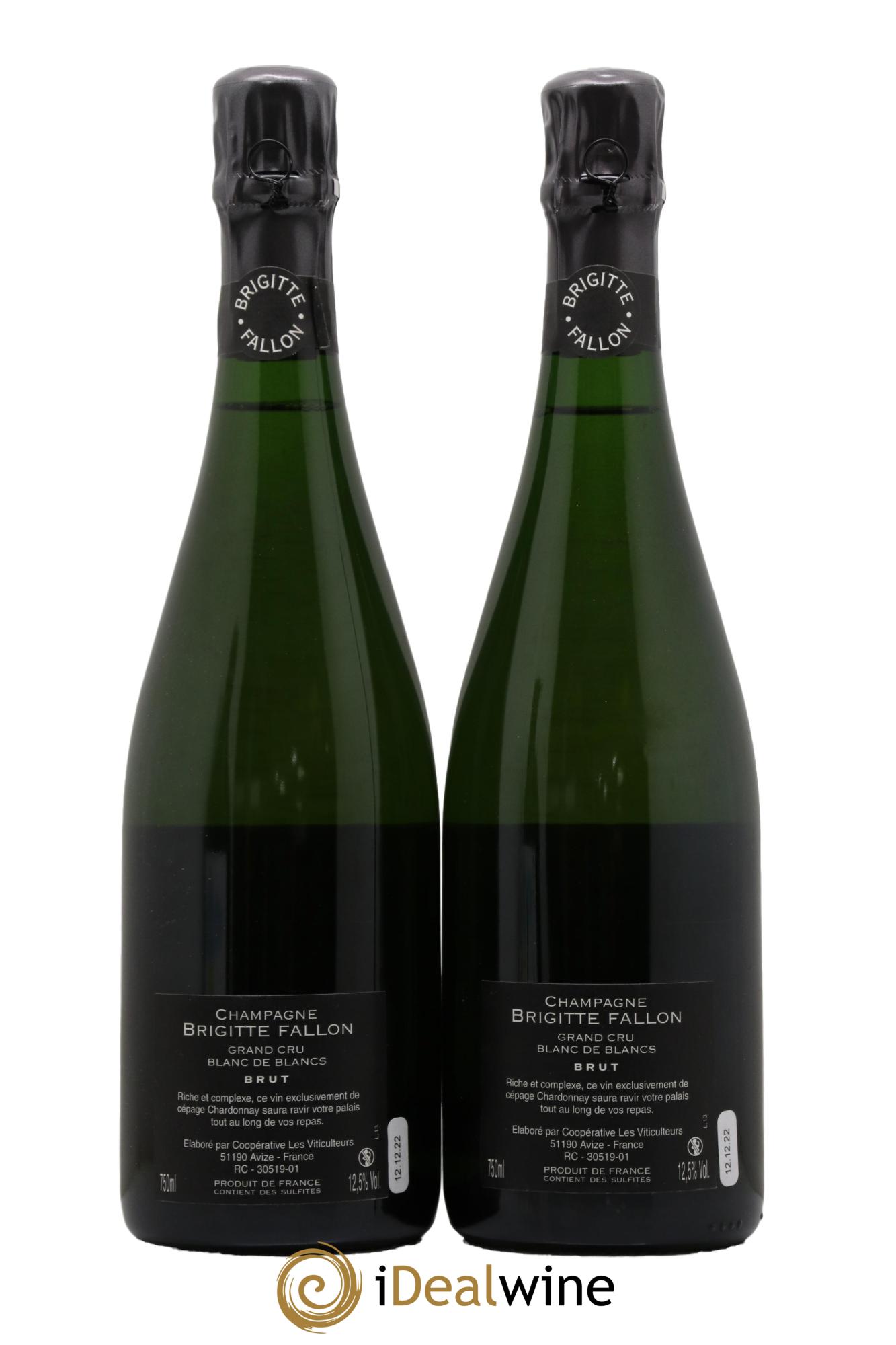 Champagne Brut Grand Cru Blanc de Blancs Avysia Brigitte Fallon - Lot de 2 bouteilles - 1