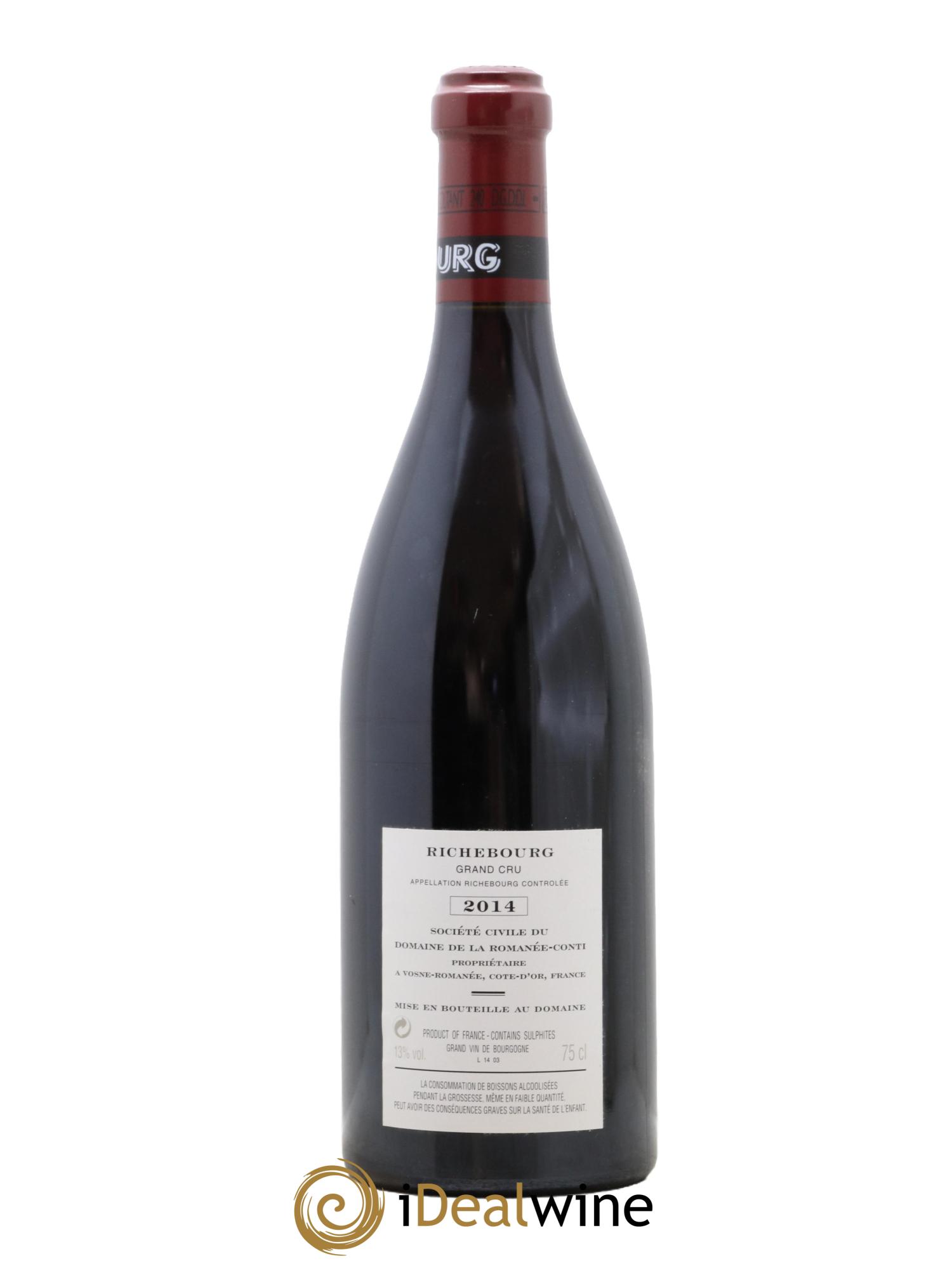 Richebourg Grand Cru Domaine de la Romanée-Conti  2014 - Posten von 1 Flasche - 1