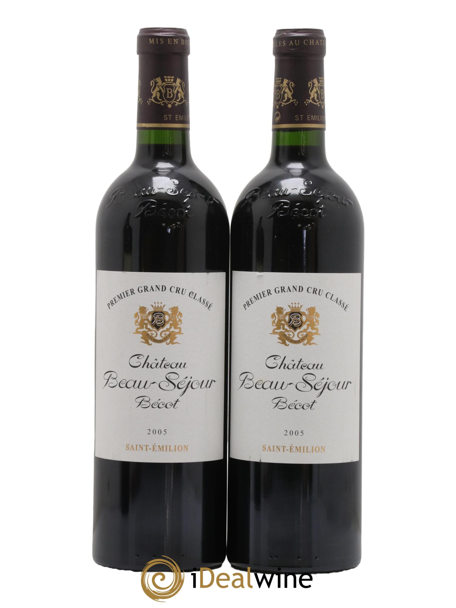 Château Beau-Séjour Bécot 1er Grand Cru Classé B 2005 - Lot de 2 bouteilles - 0
