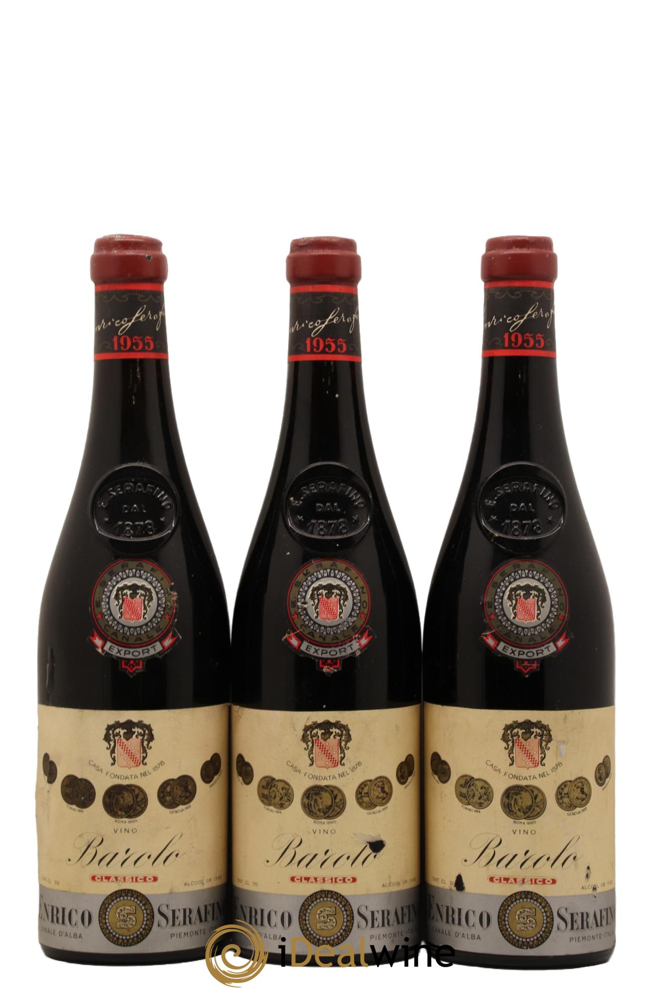 Barolo Enrico Serafino 1955 - Lot de 3 bouteilles - 0