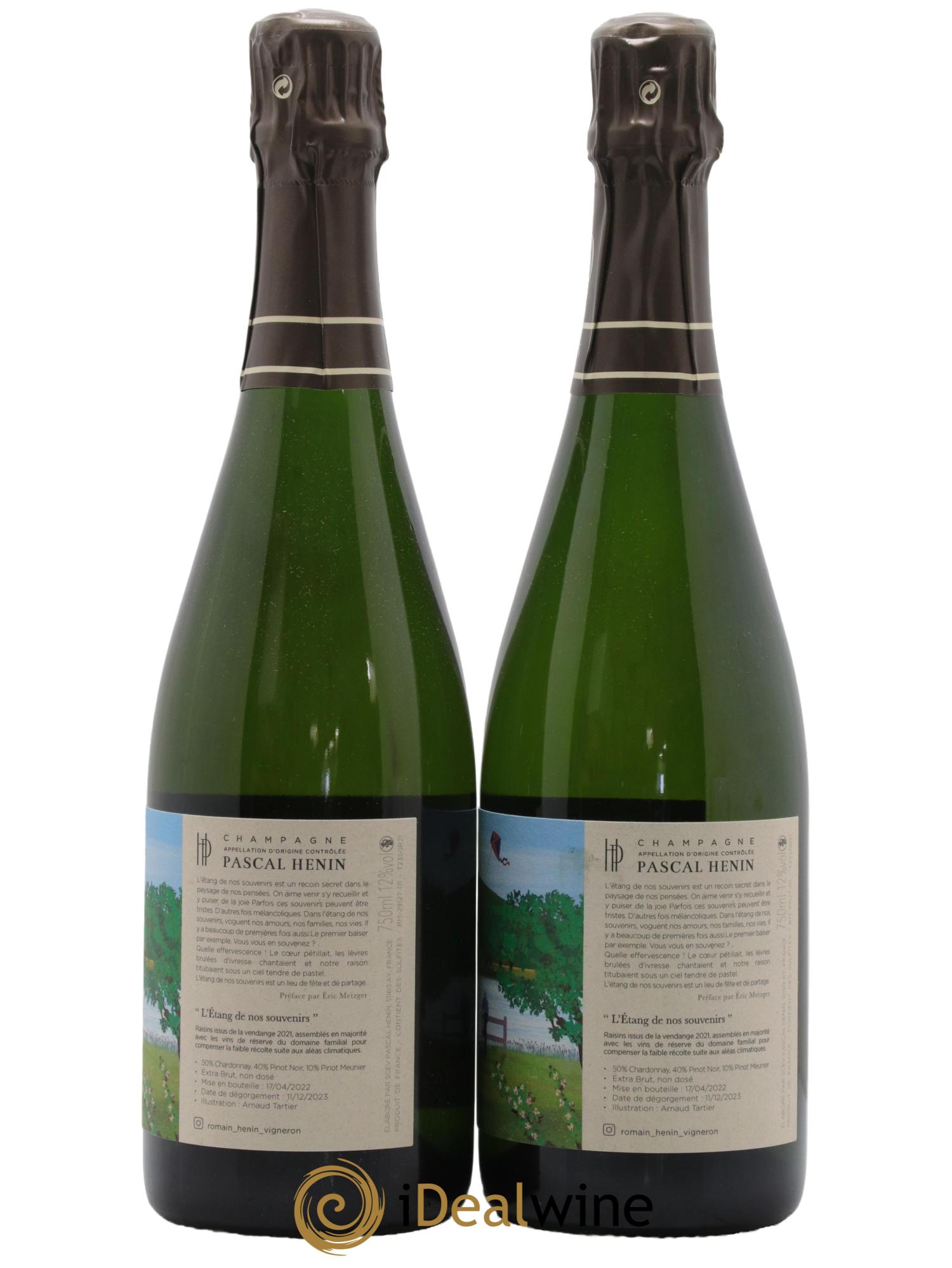 Champagne L Etang de Nos Souvenirs Maison Romaine Henin - Lot de 2 bouteilles - 1