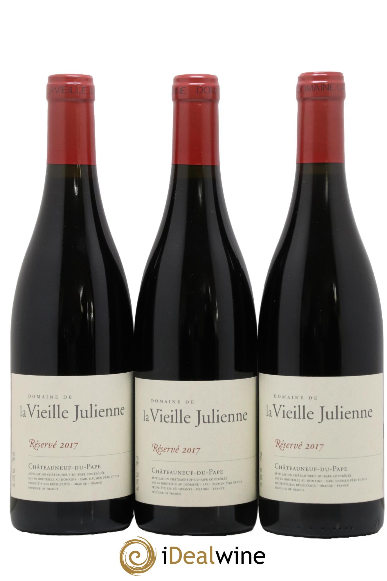 Châteauneuf-du-Pape Vieille Julienne (Domaine de la) Réservé Jean-Paul Daumen  2017 - Lot de 3 bouteilles - 0