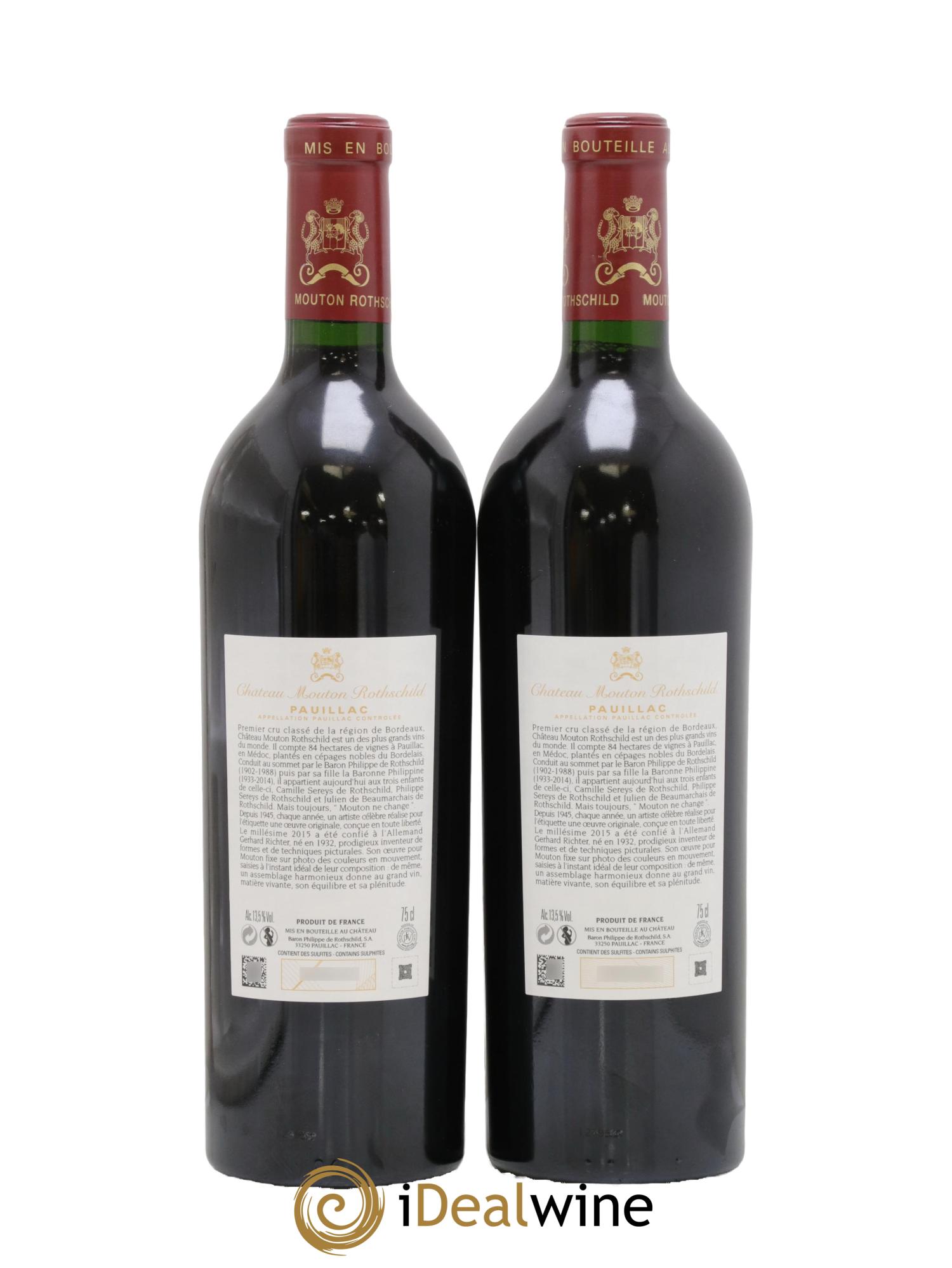 Château Mouton Rothschild 1er Grand Cru Classé 2015 - Lot of 2 bottles - 1