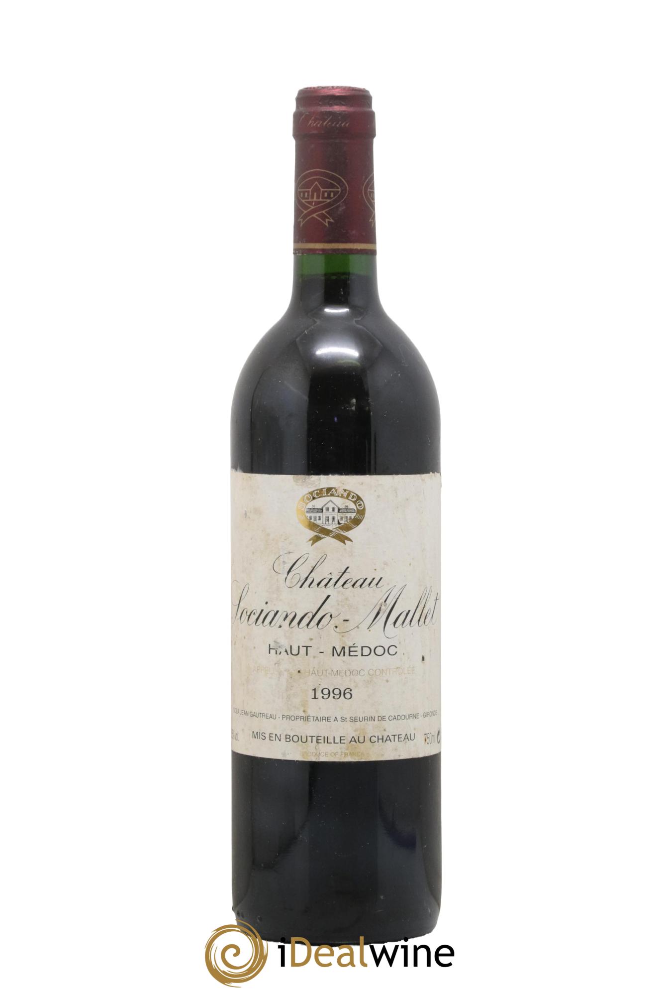 Château Sociando Mallet 1996 - Lot de 1 bouteille - 0