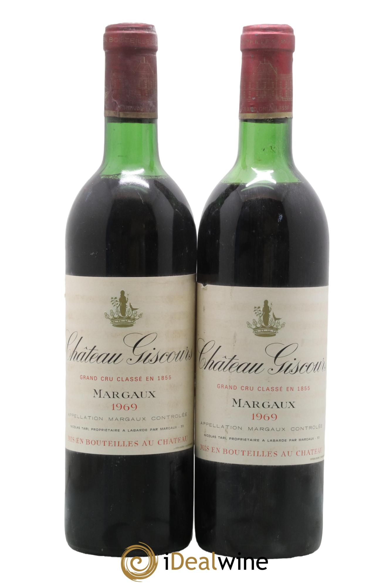 Château Giscours 3ème Grand Cru Classé 1969 - Lot de 2 bouteilles - 0
