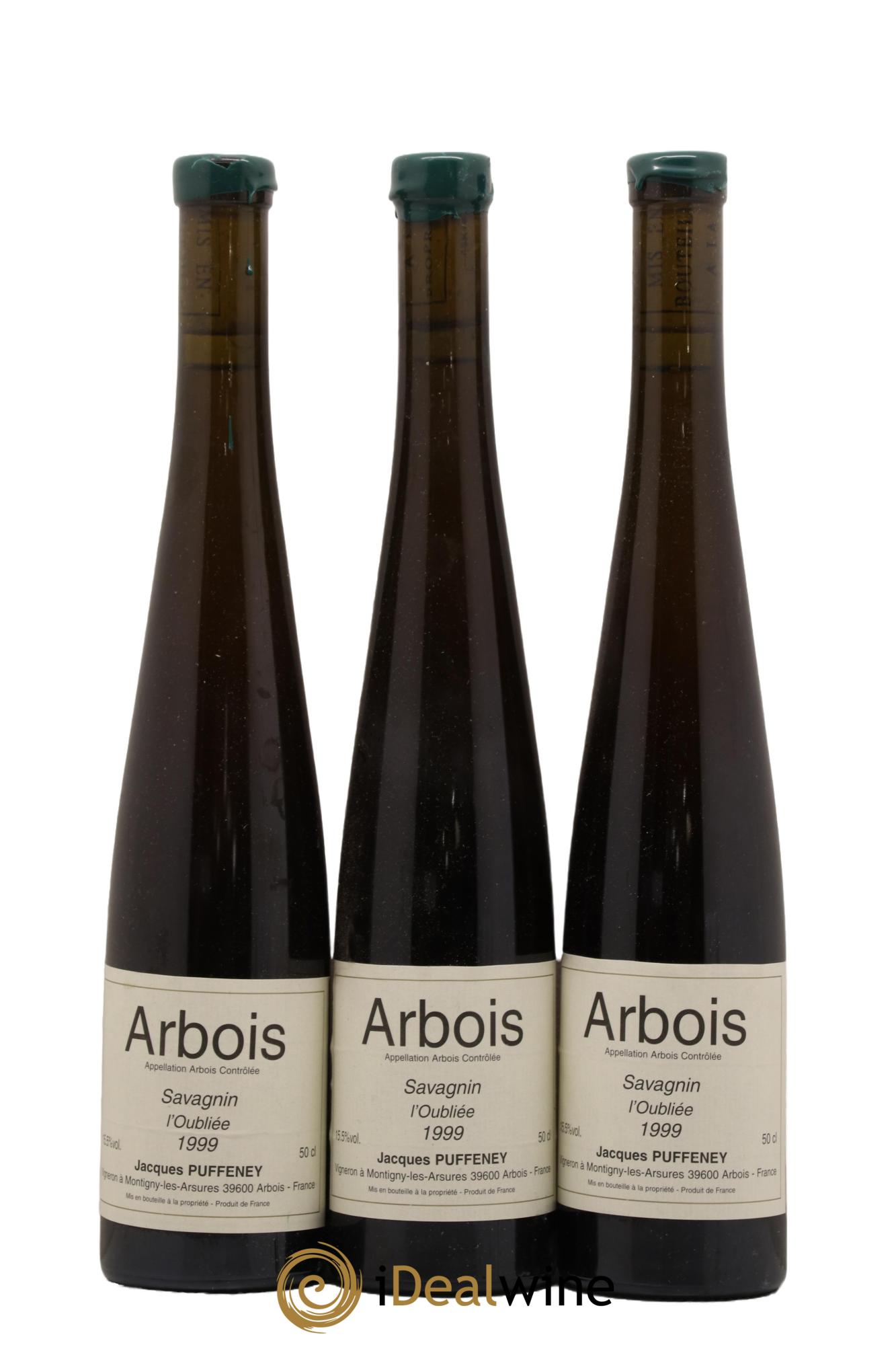 Arbois Savagnin L'Oubliée (50cl) Jacques Puffeney 1999 - Lot de 3 format 50cls - 0