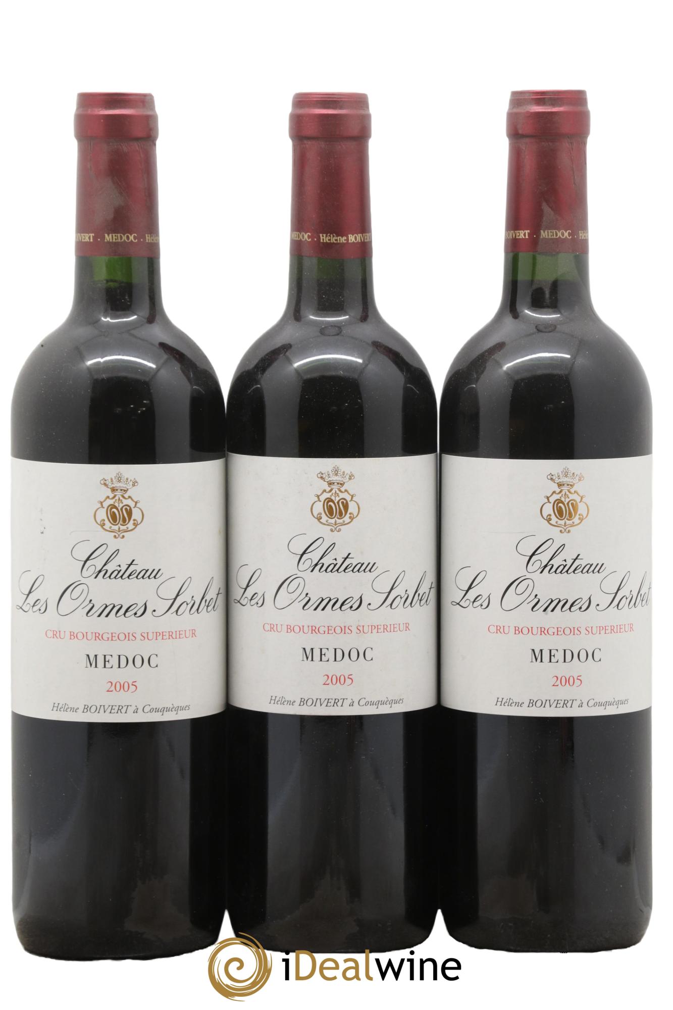 Château les Ormes Sorbet Cru Bourgeois 2005 - Lot de 3 bouteilles - 0