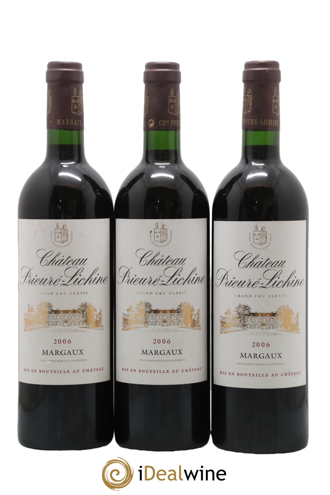 Château Prieuré Lichine 4ème Grand Cru Classé 2006 - Lot de 3 bouteilles - 0