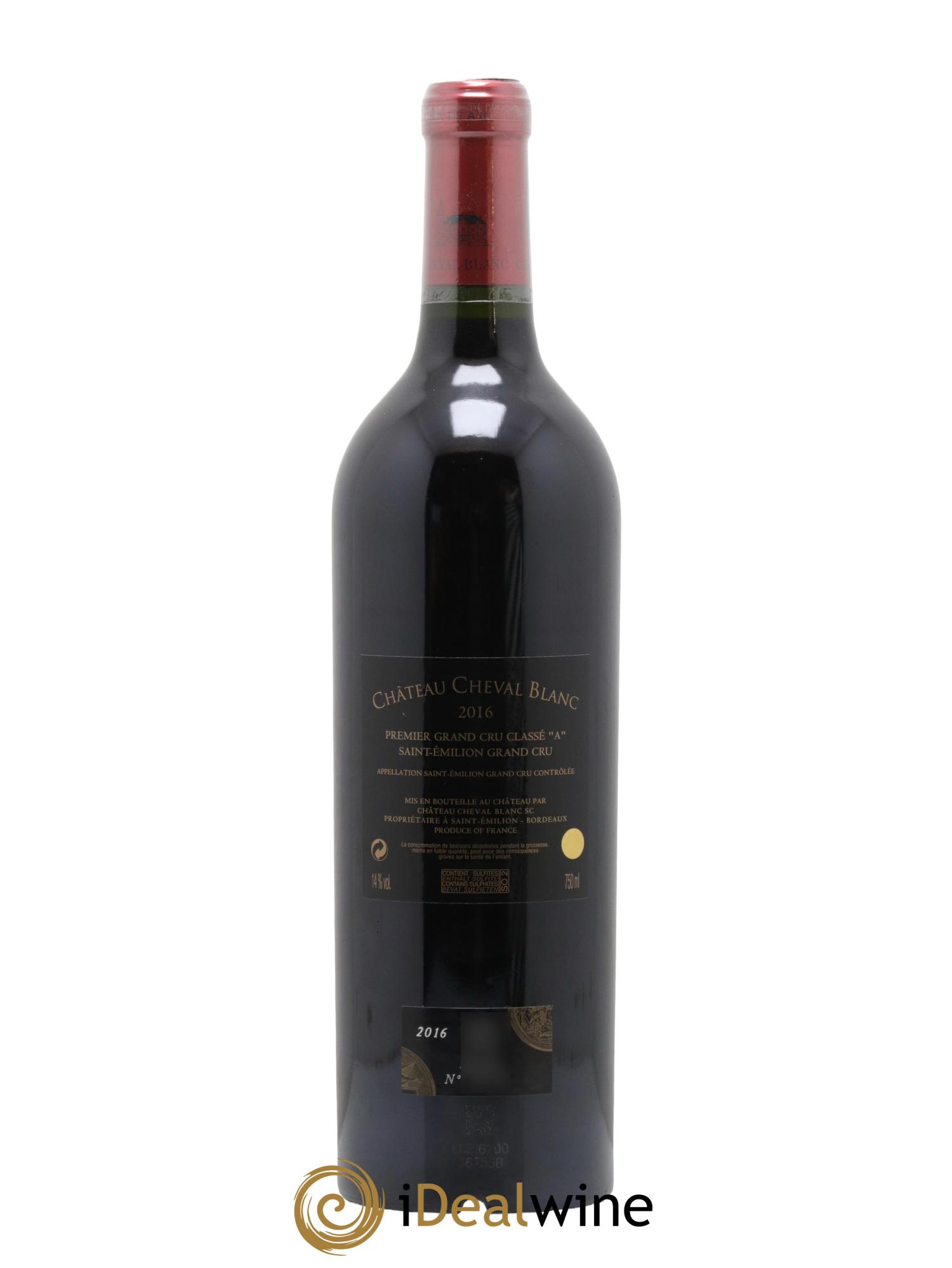 Château Cheval Blanc 1er Grand Cru Classé A 2016 - Lot de 1 bouteille - 1