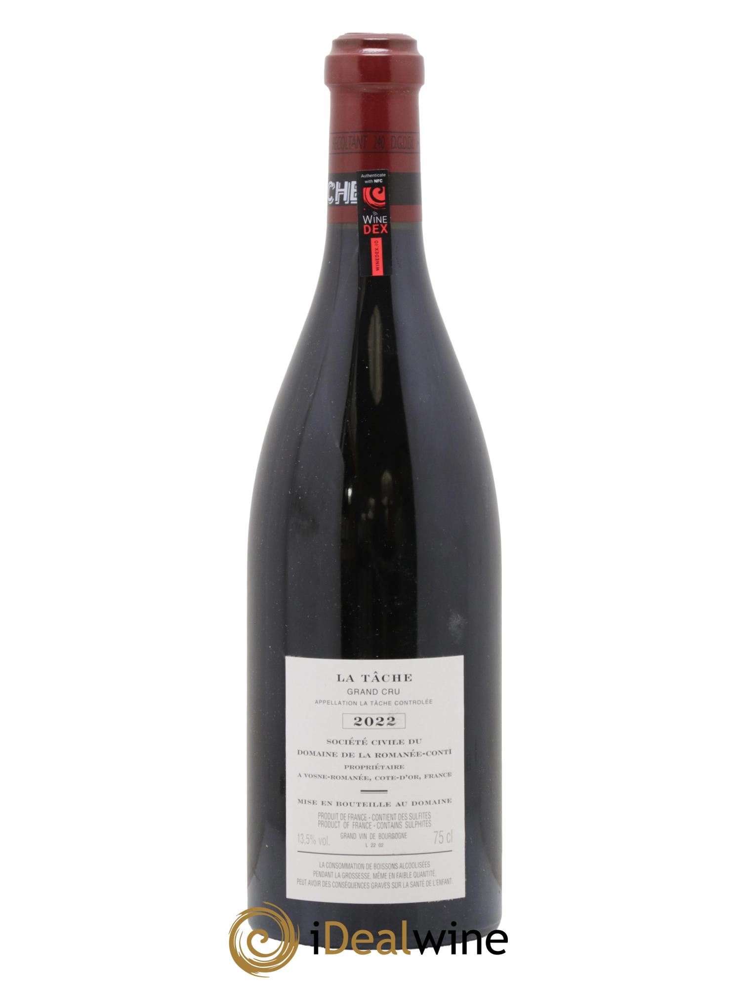 La Tâche Grand Cru Domaine de la Romanée-Conti 2022 - Lot de 1 bouteille - 1