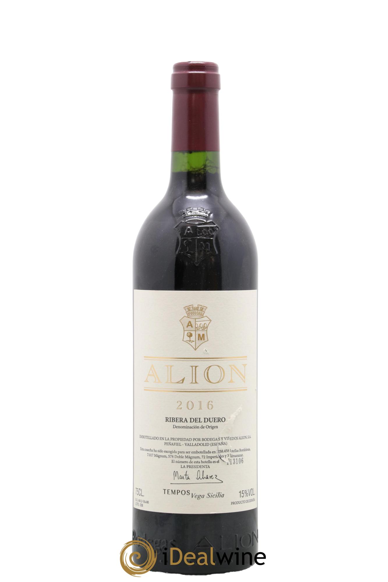 Ribera Del Duero DO Vega Sicilia Alion Famille Alvarez 2016 - Lot de 1 bouteille - 0