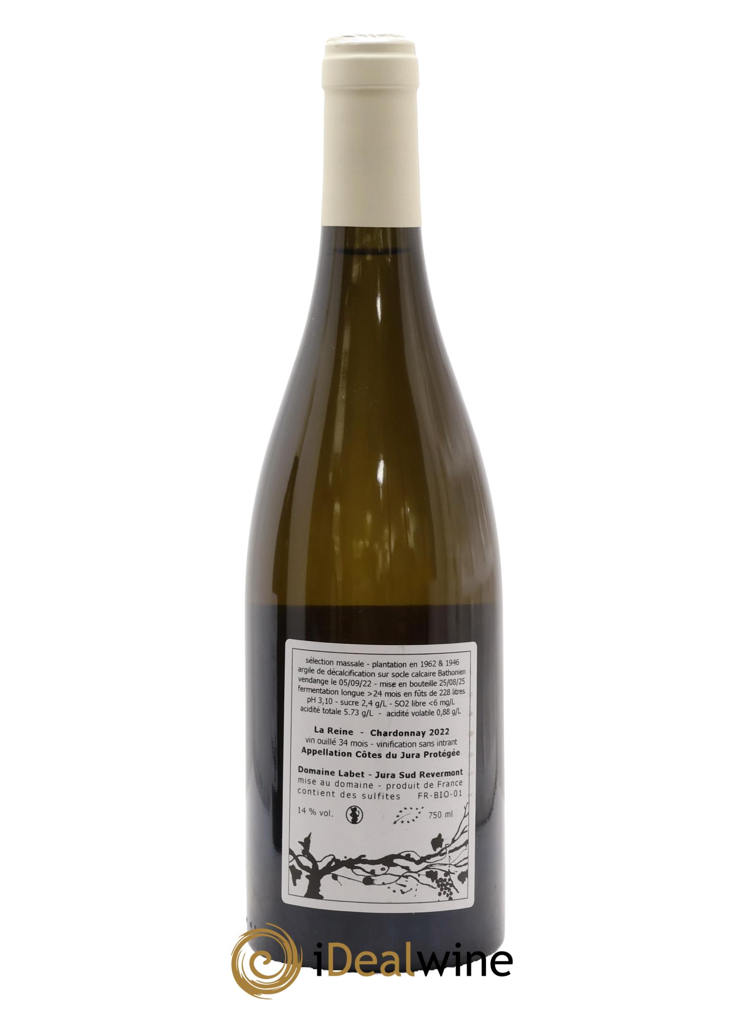 Côtes du Jura Chardonnay La Reine Romain - Julien - Charline Labet 2022 - Lot de 1 bouteille - 1