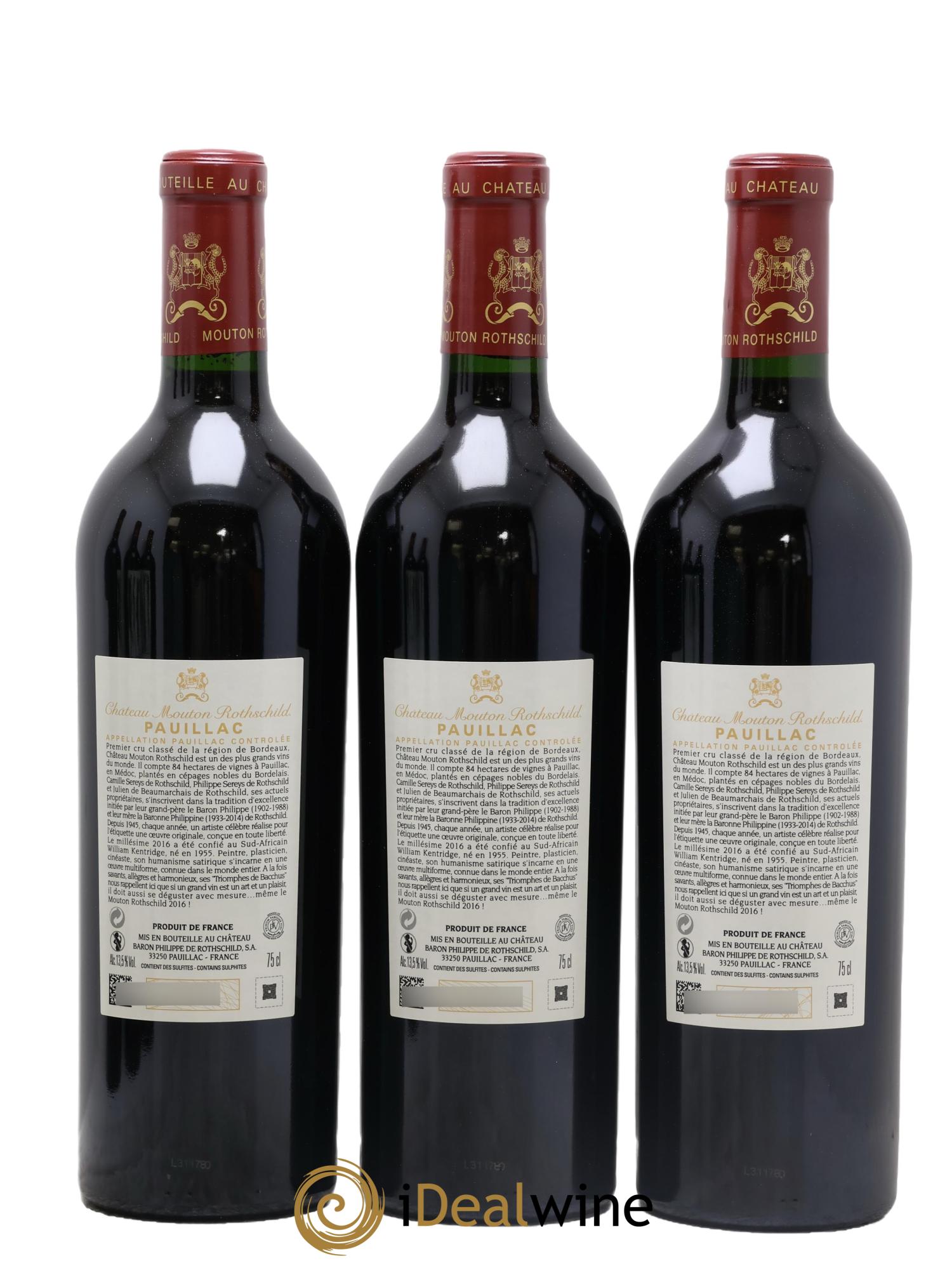 Château Mouton Rothschild 1er Grand Cru Classé 2016 - Lotto di 6 bottiglie - 2