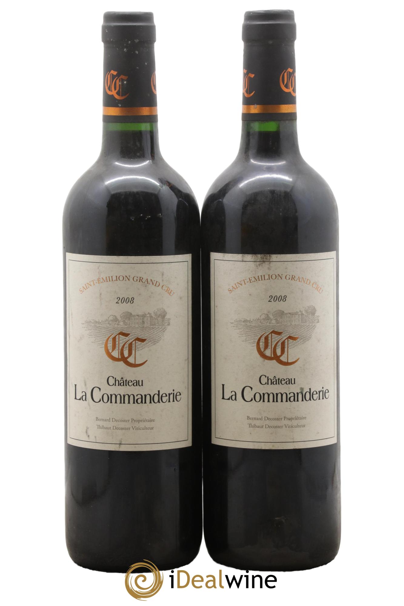 Château la Commanderie Grand Cru Classé 2008 - Lot of 2 bottles - 0