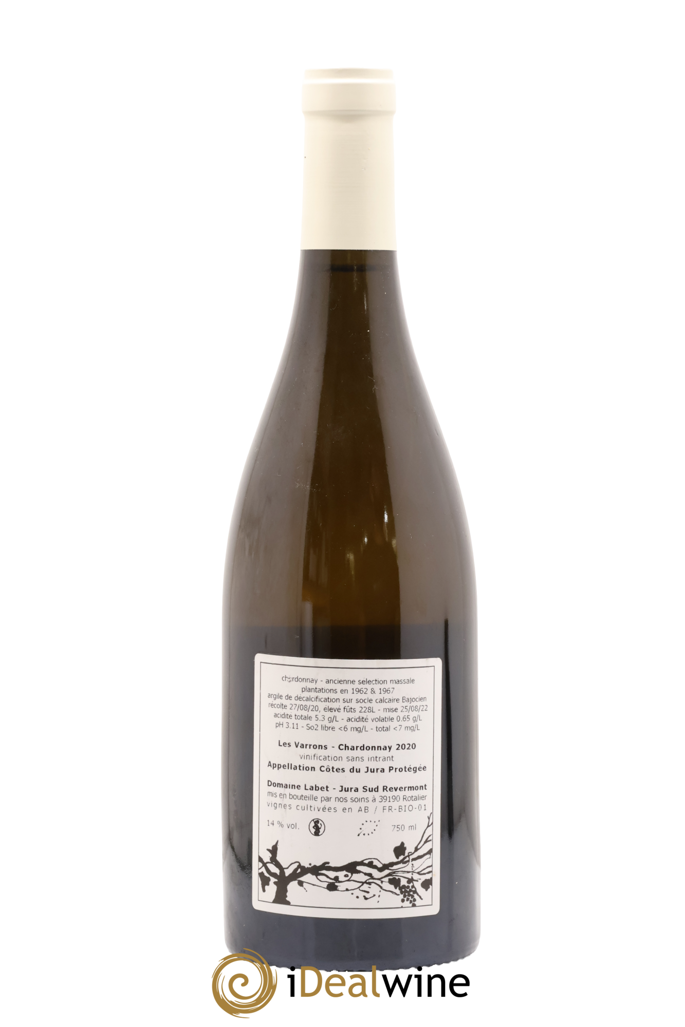 Côtes du Jura Chardonnay Les Varrons Romain - Julien - Charline Labet 2020 - Posten von 1 Flasche - 1